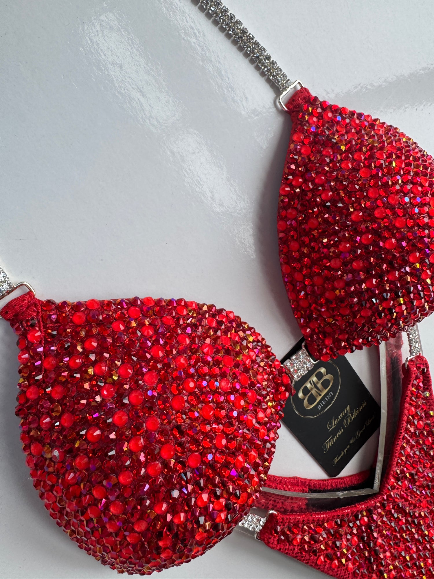 Neon and raspberry red bikini- A cup