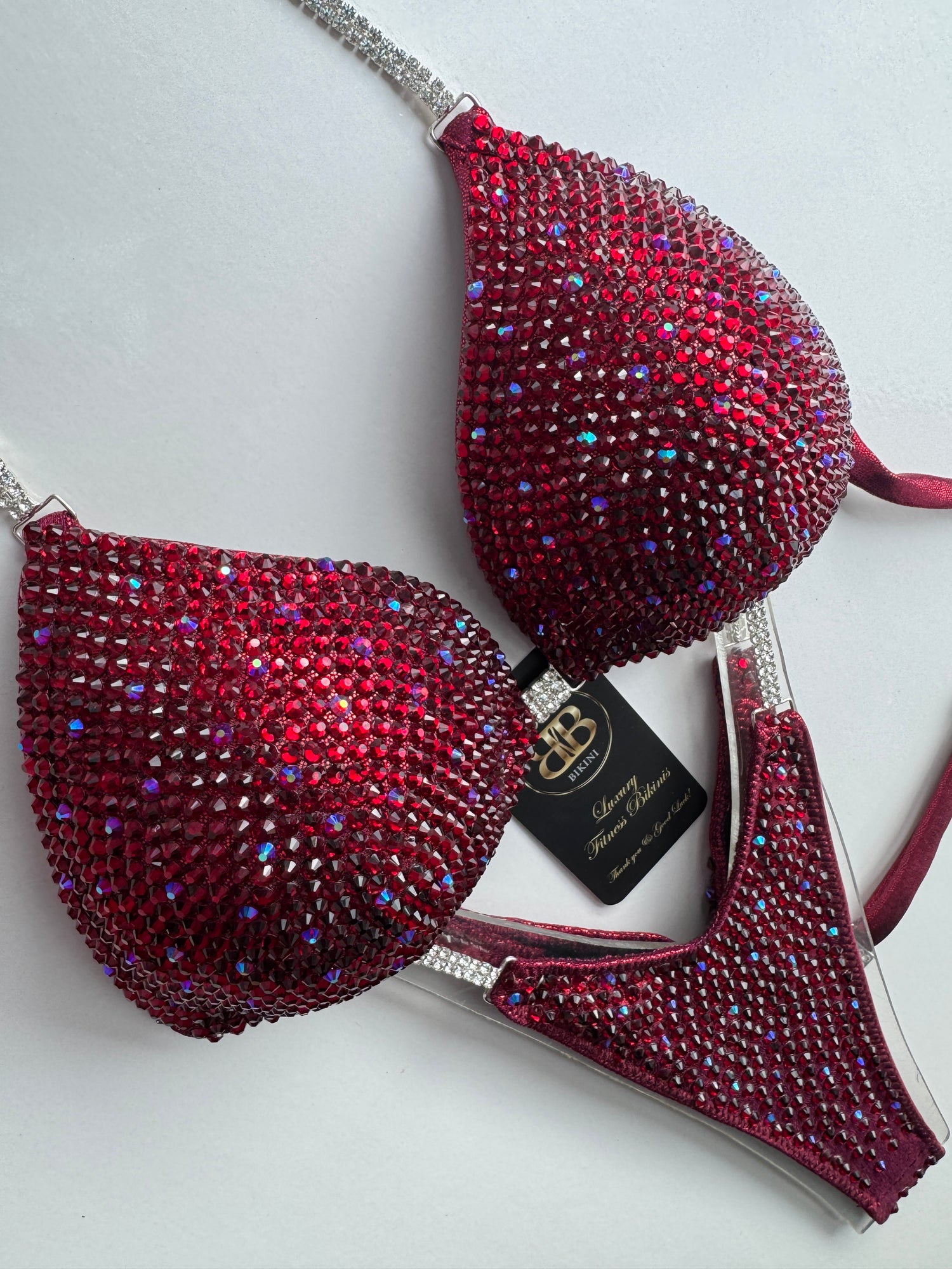 Burgundy red triangle bikini B/ small C cup