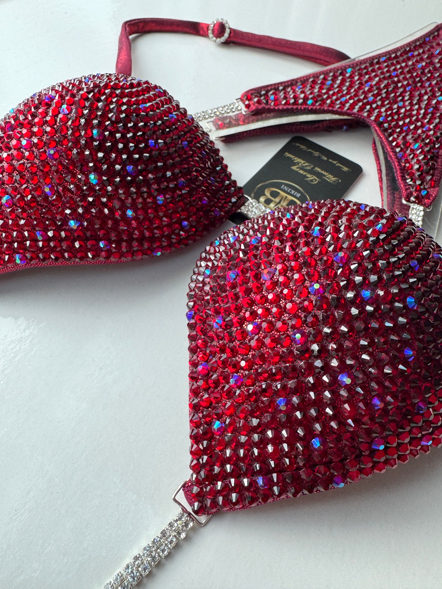 Burgundy red triangle bikini B/ small C cup