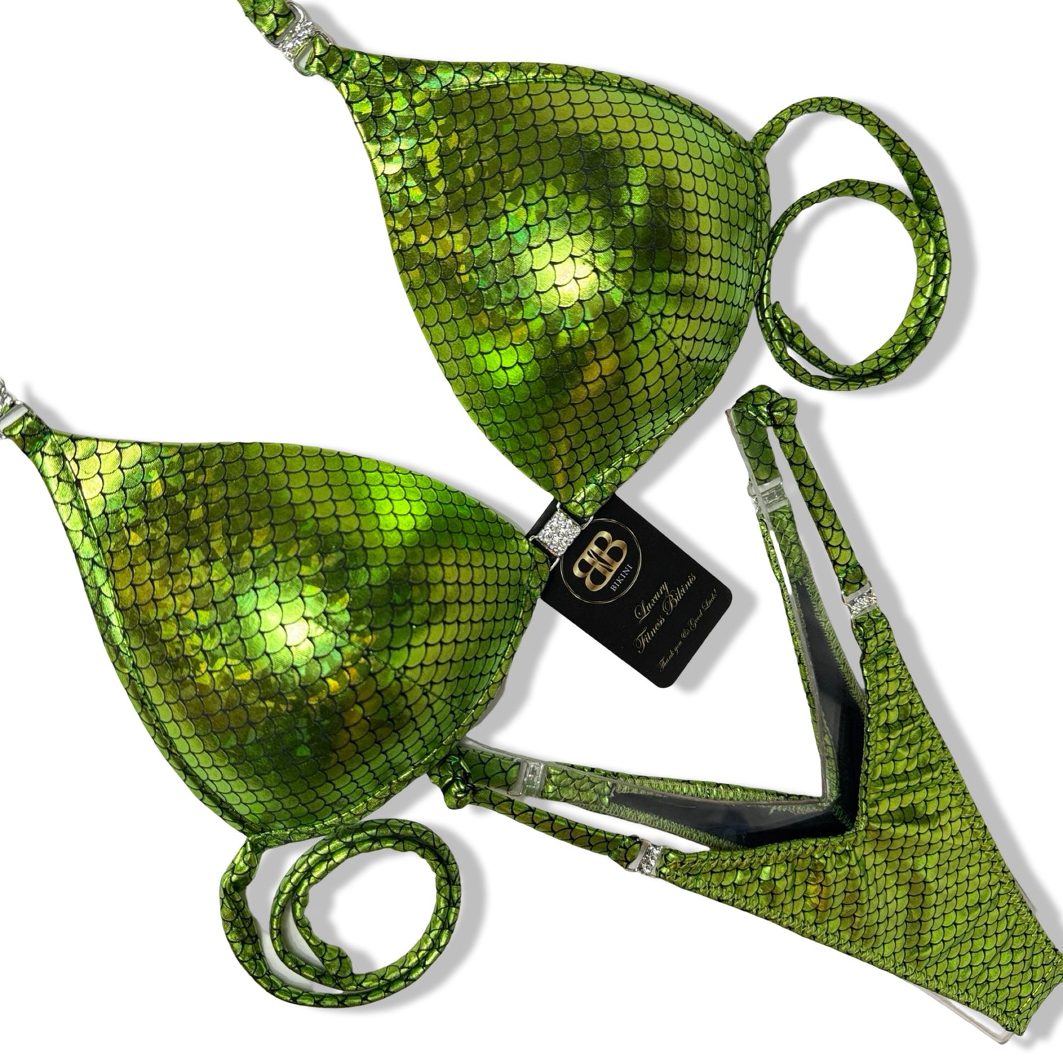 Lime Green Snake Posing Bikini - D cup