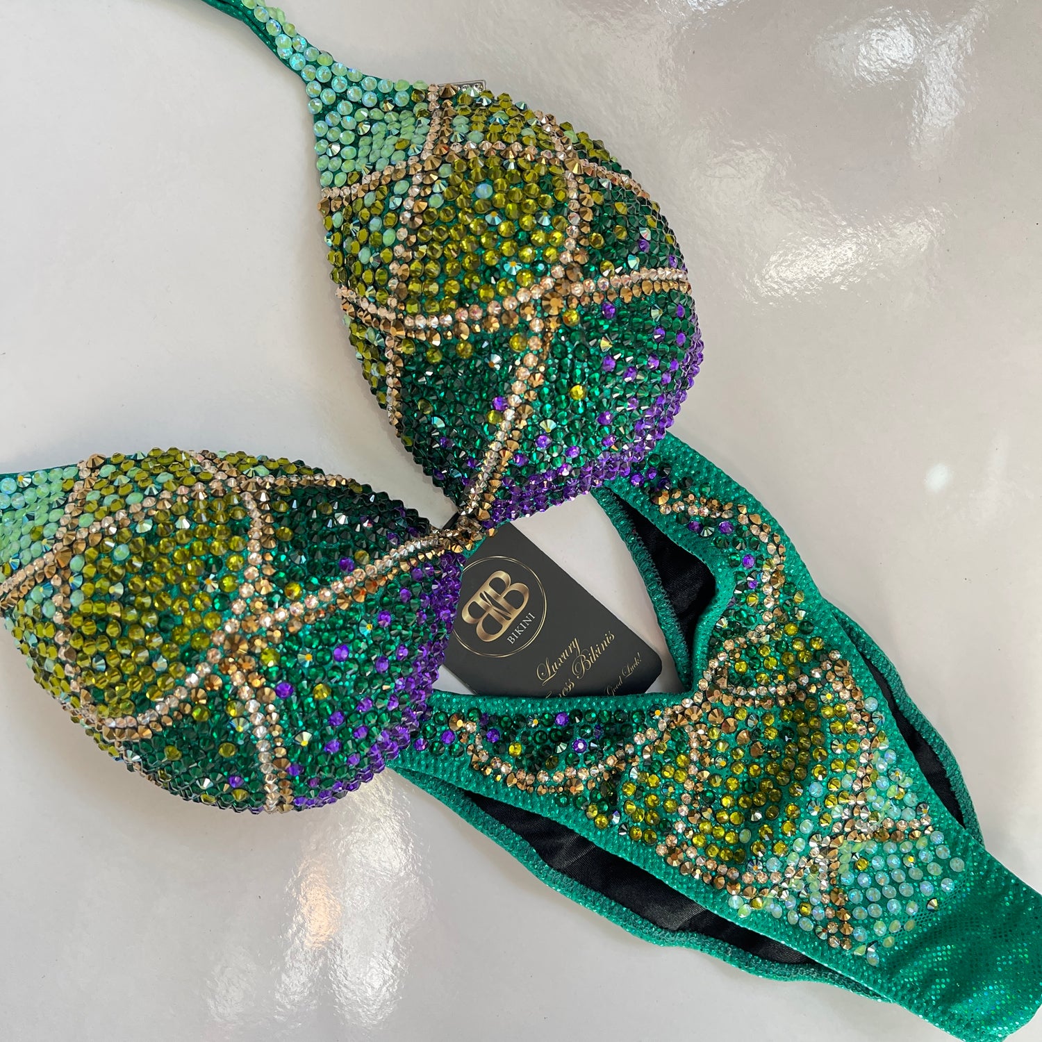 Green, purple and gold figure suit - B cup
