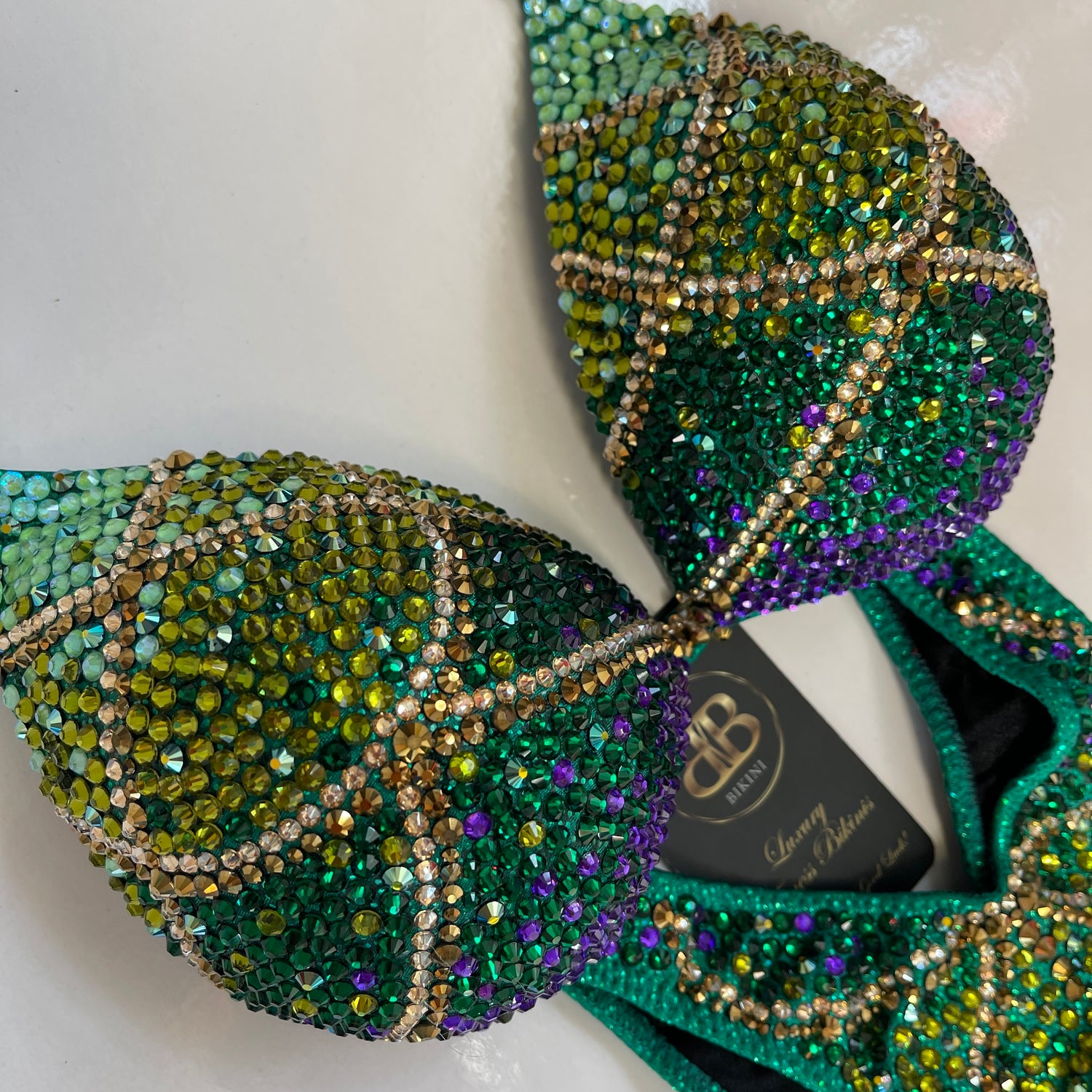 Green, purple and gold figure suit - B cup