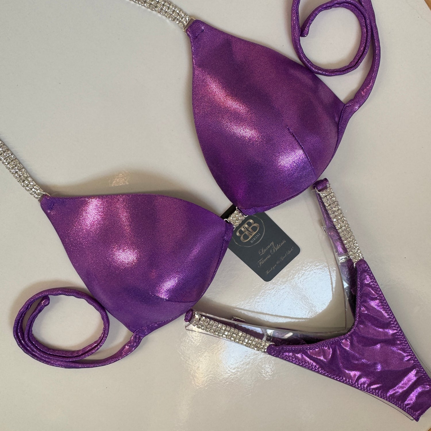 Metallic Lilac Posing Bikini - D cup