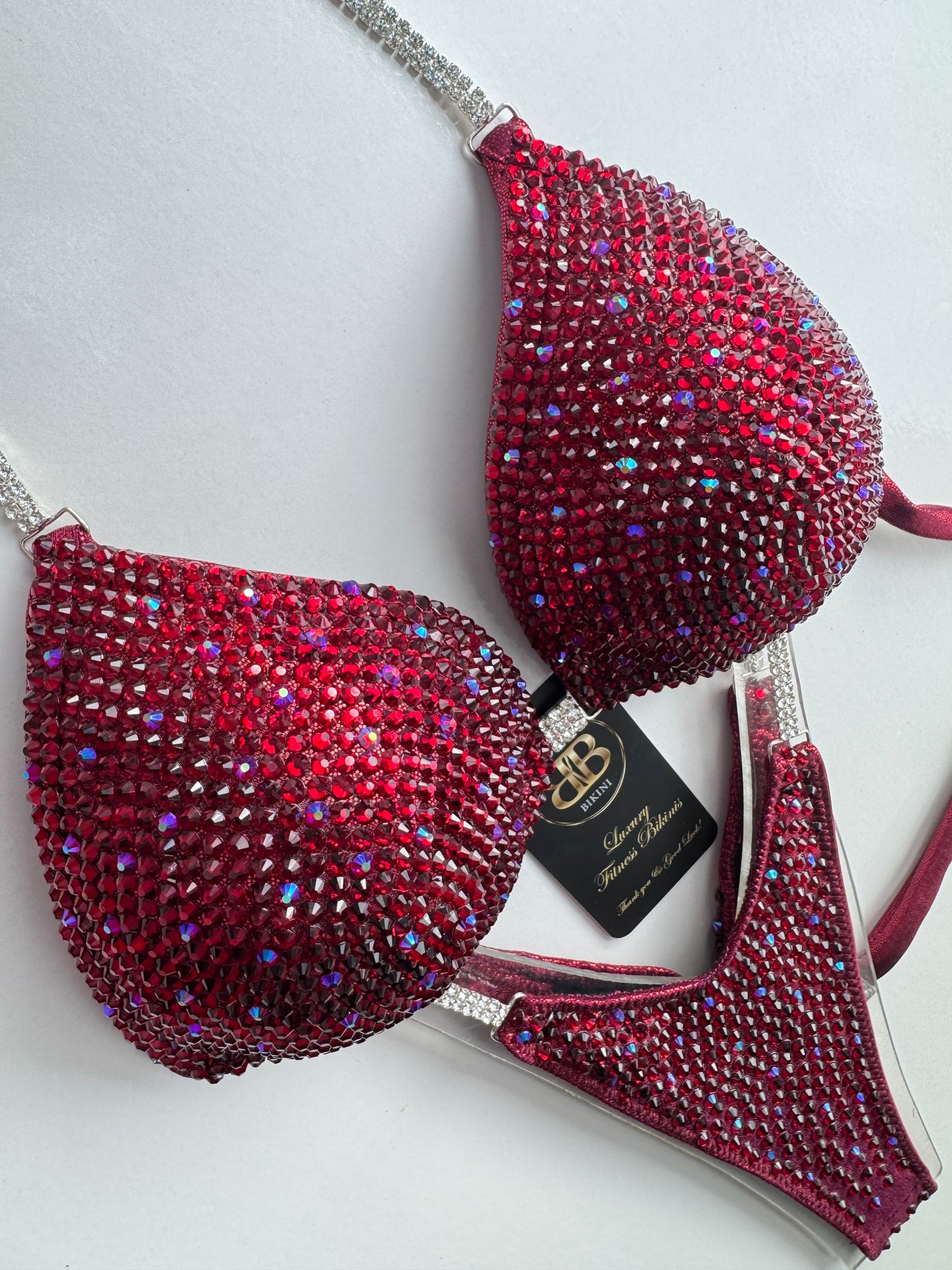 Burgundy red triangle bikini B/ small C cup