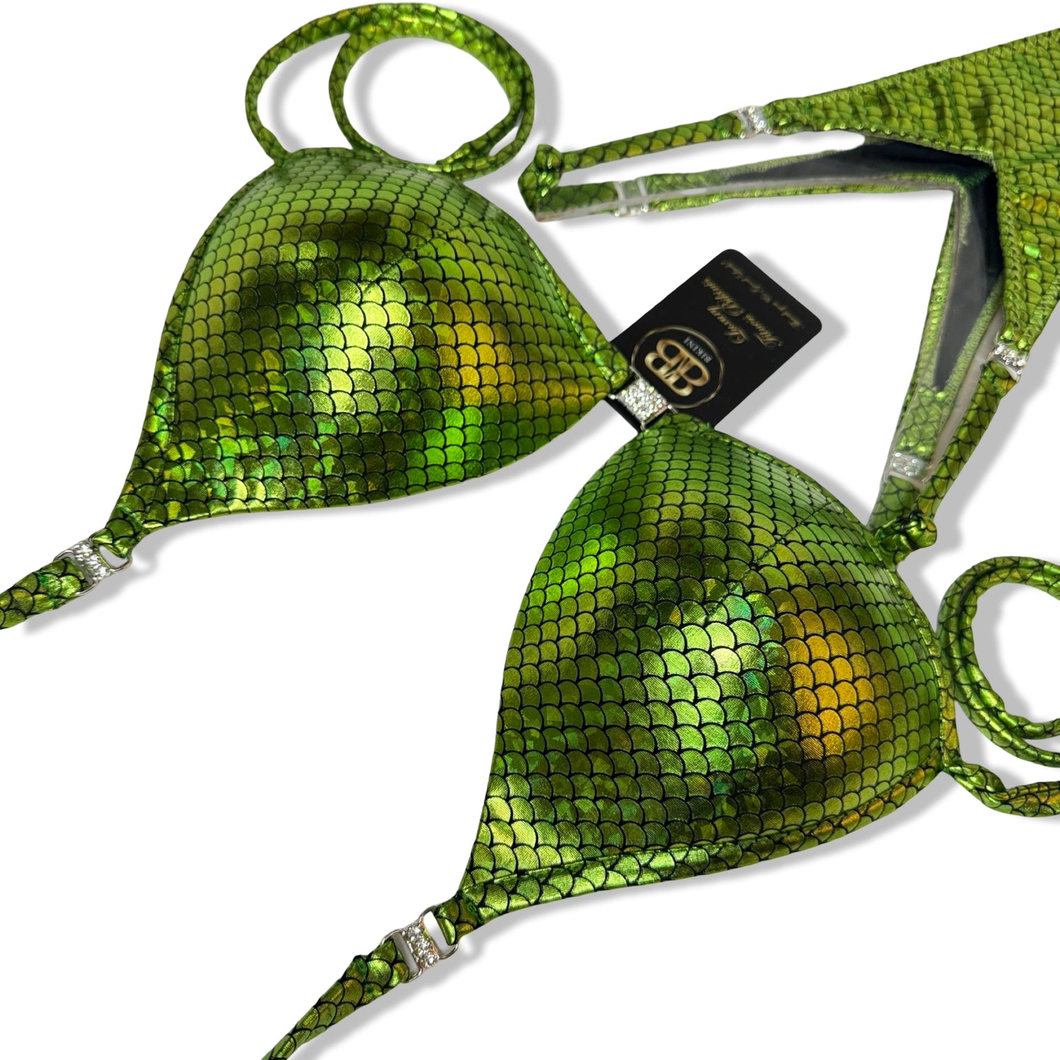 Lime Green Snake Posing Bikini - D cup