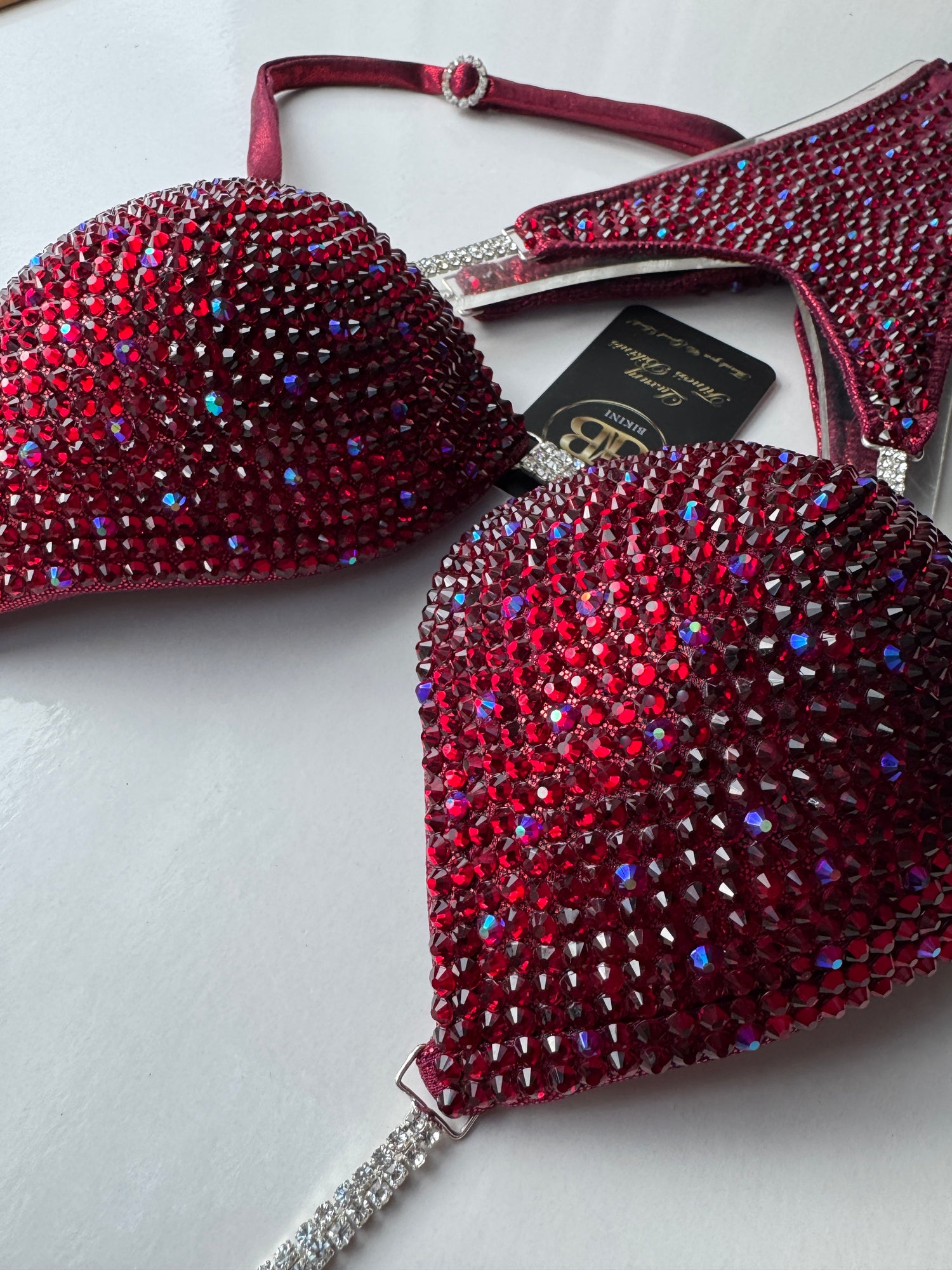 Burgundy red triangle bikini B/ small C cup