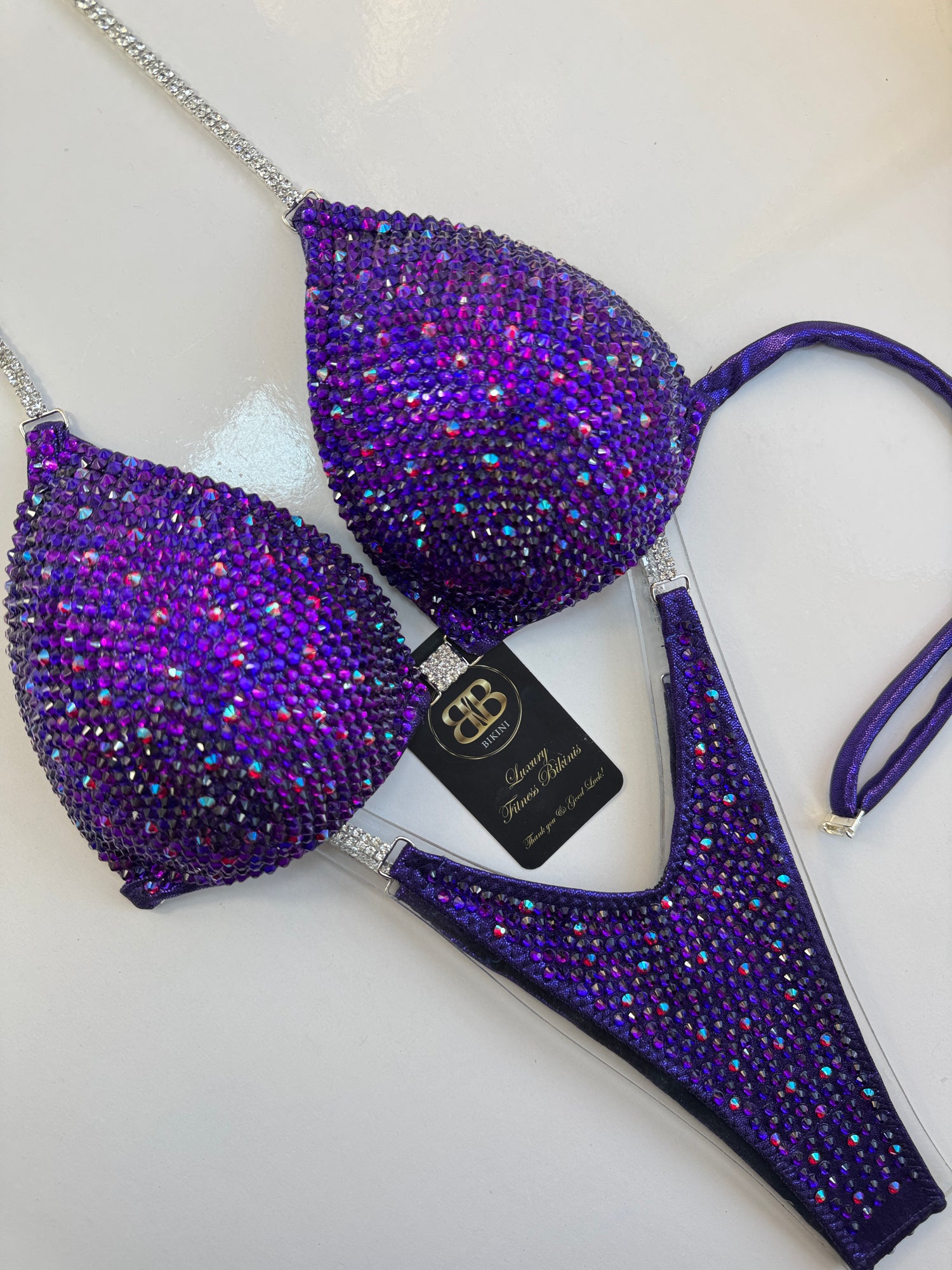 Purple competition bikini with AB Siam Dust - B/C cup , ready to buy