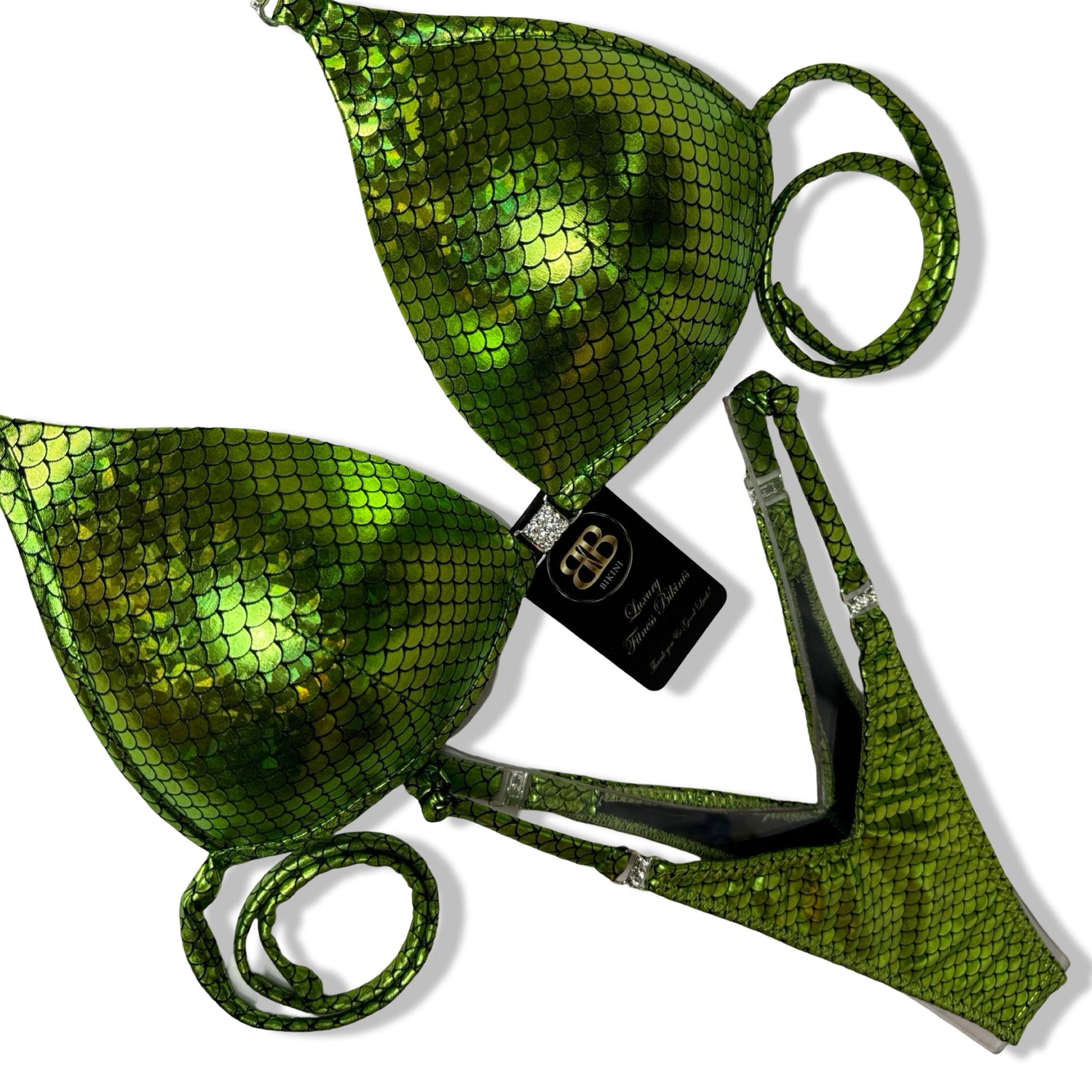 Lime Green Snake Posing Bikini - D cup