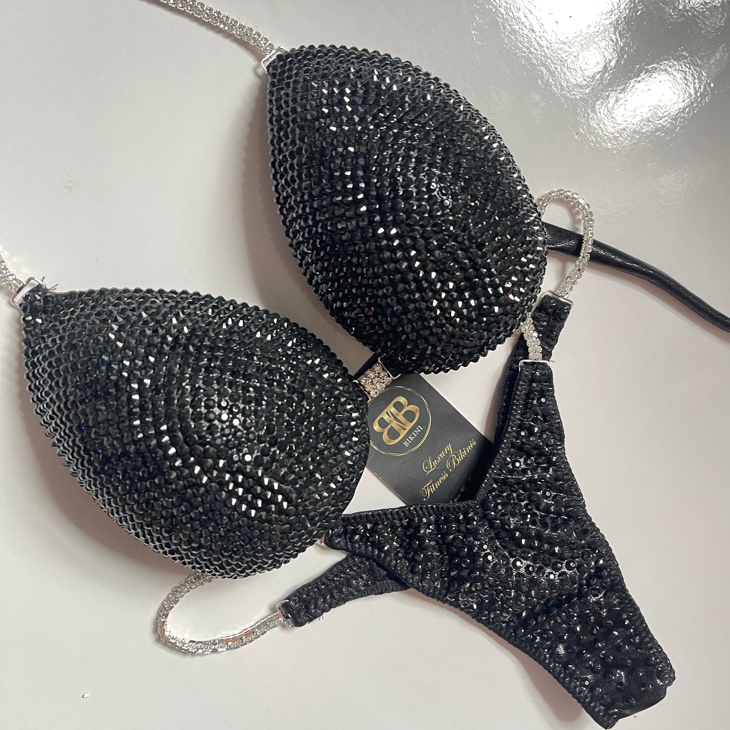 Rental Black competition bikini- DD bra cup