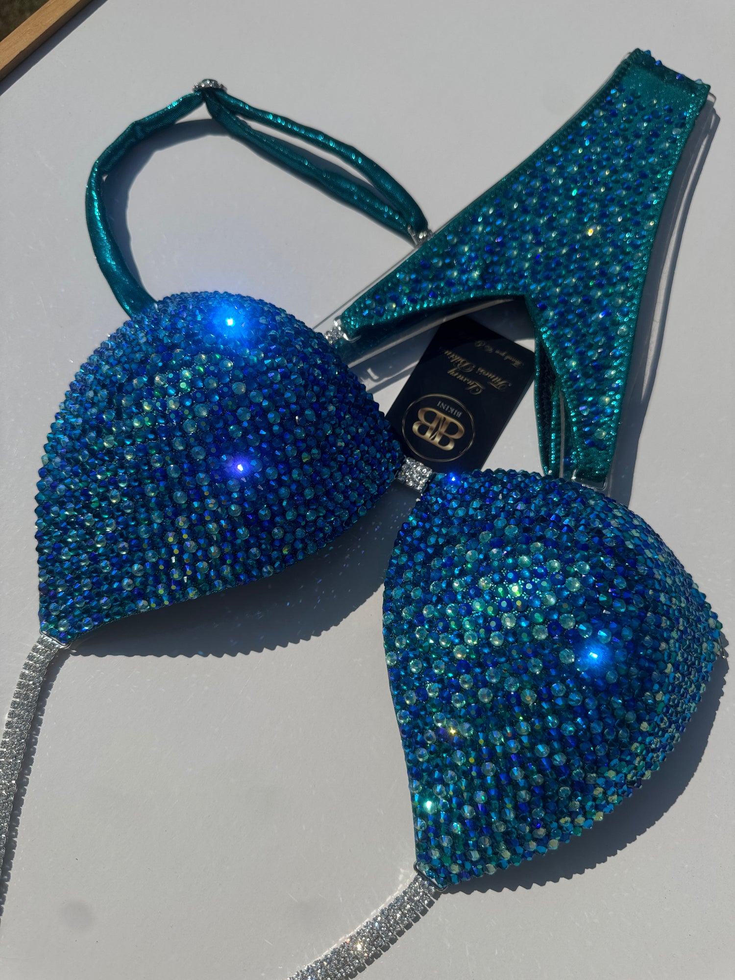 Triangle ( NPC) competition bikini - azure mermaid turquoise blue