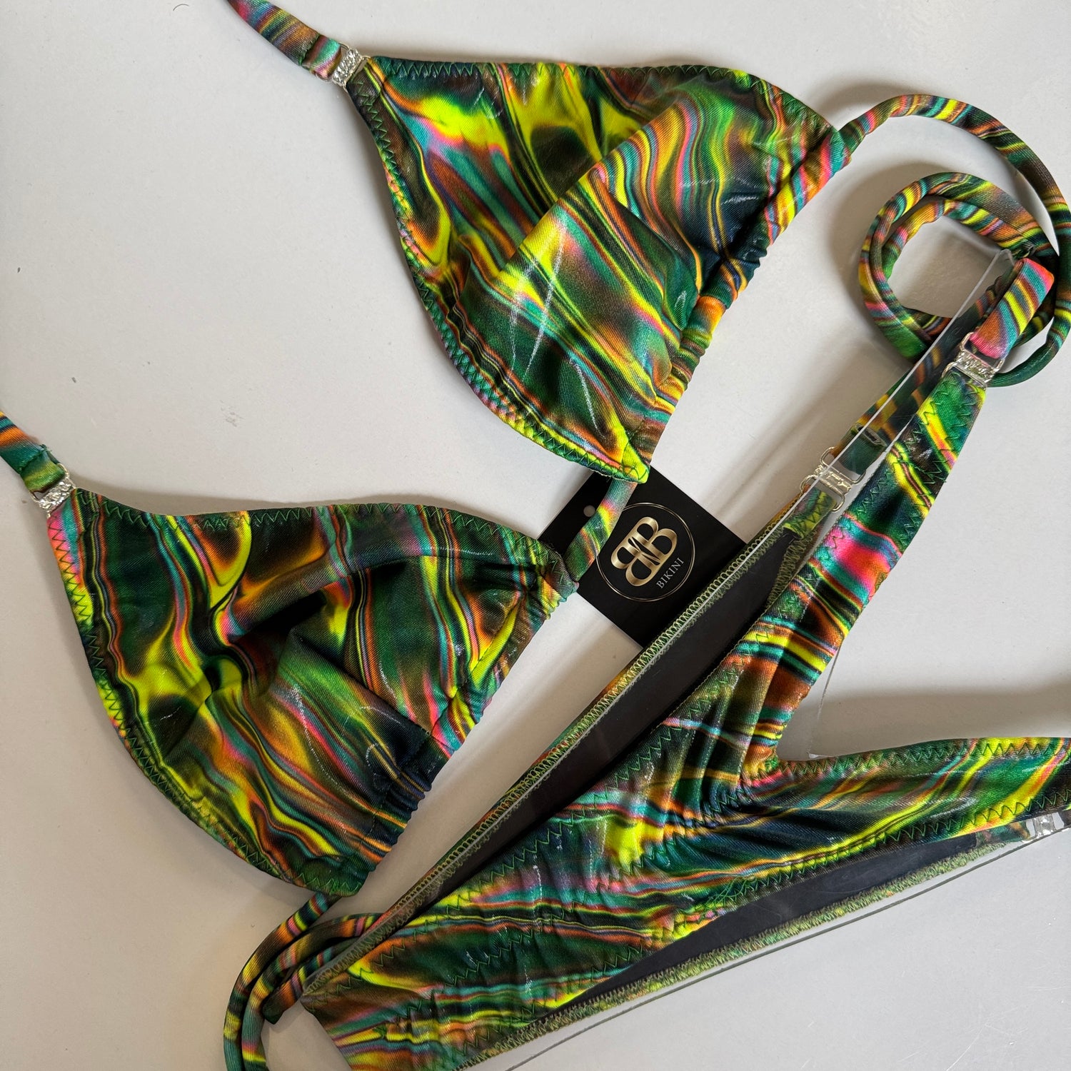 Slider Green AbstractPosing Bikini - C cup