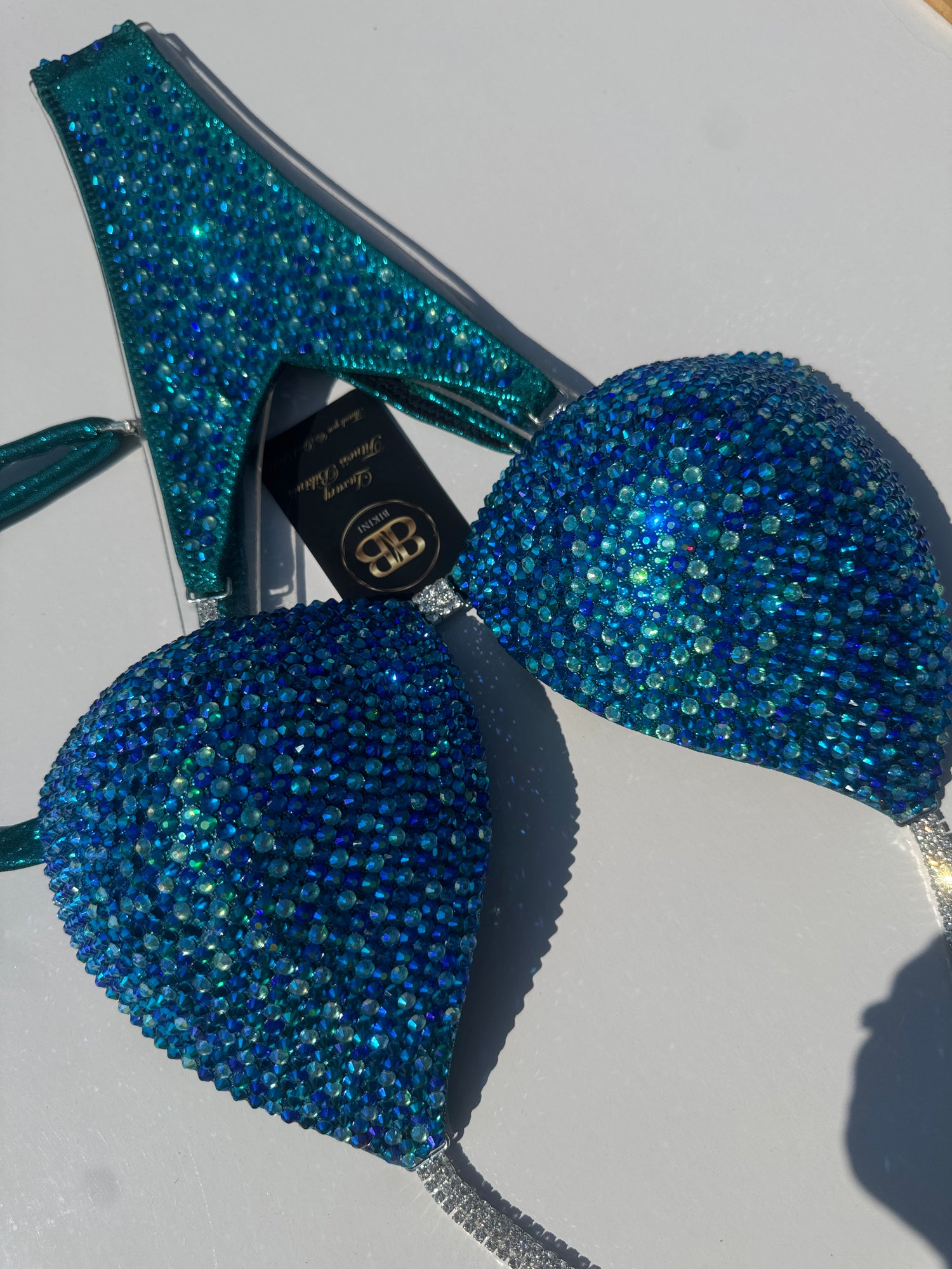 Triangle ( NPC) competition bikini - azure mermaid turquoise blue