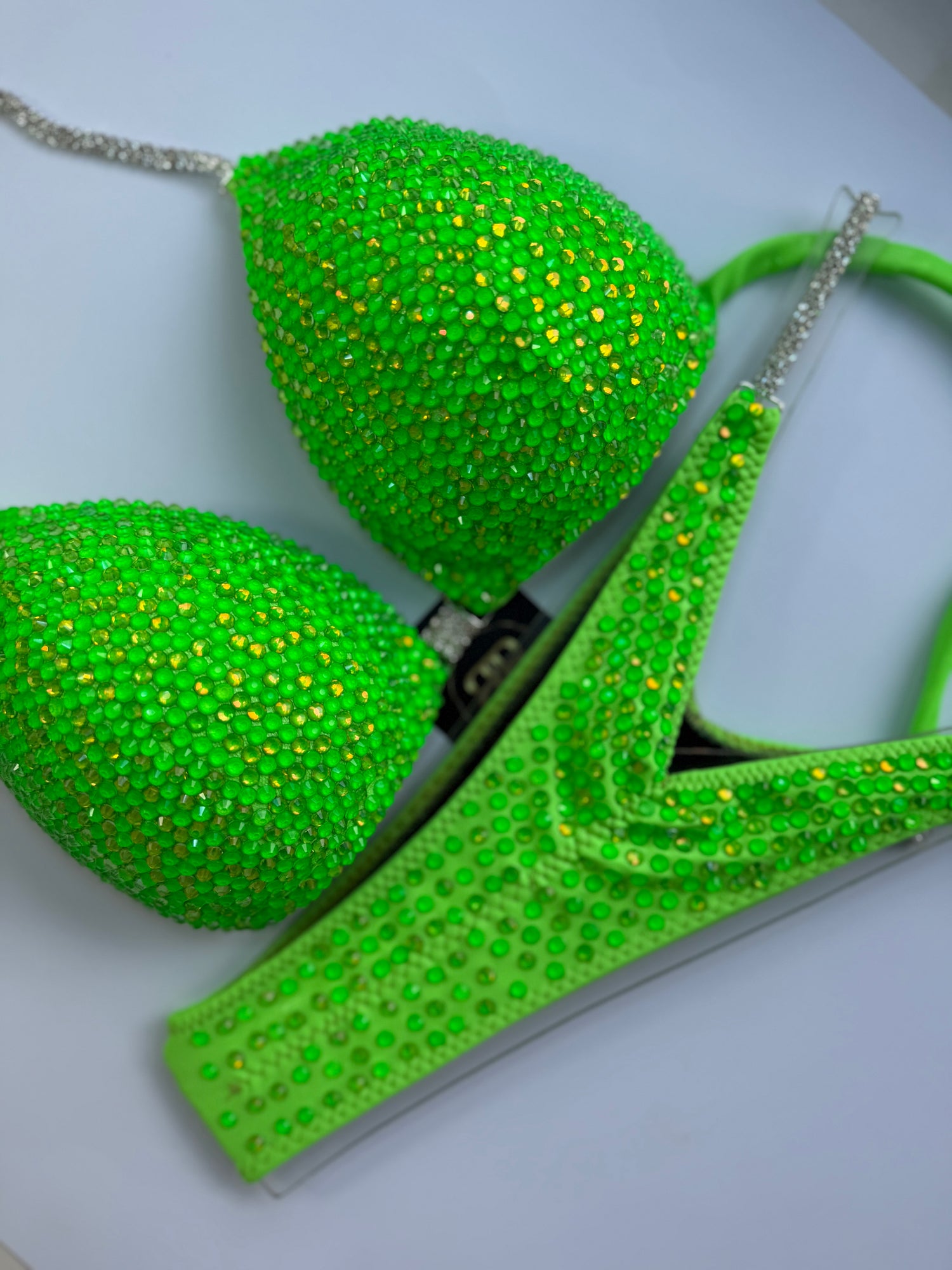 Neon Apple Green triangle bikini - C bra cup (no. 264) - ready to buy