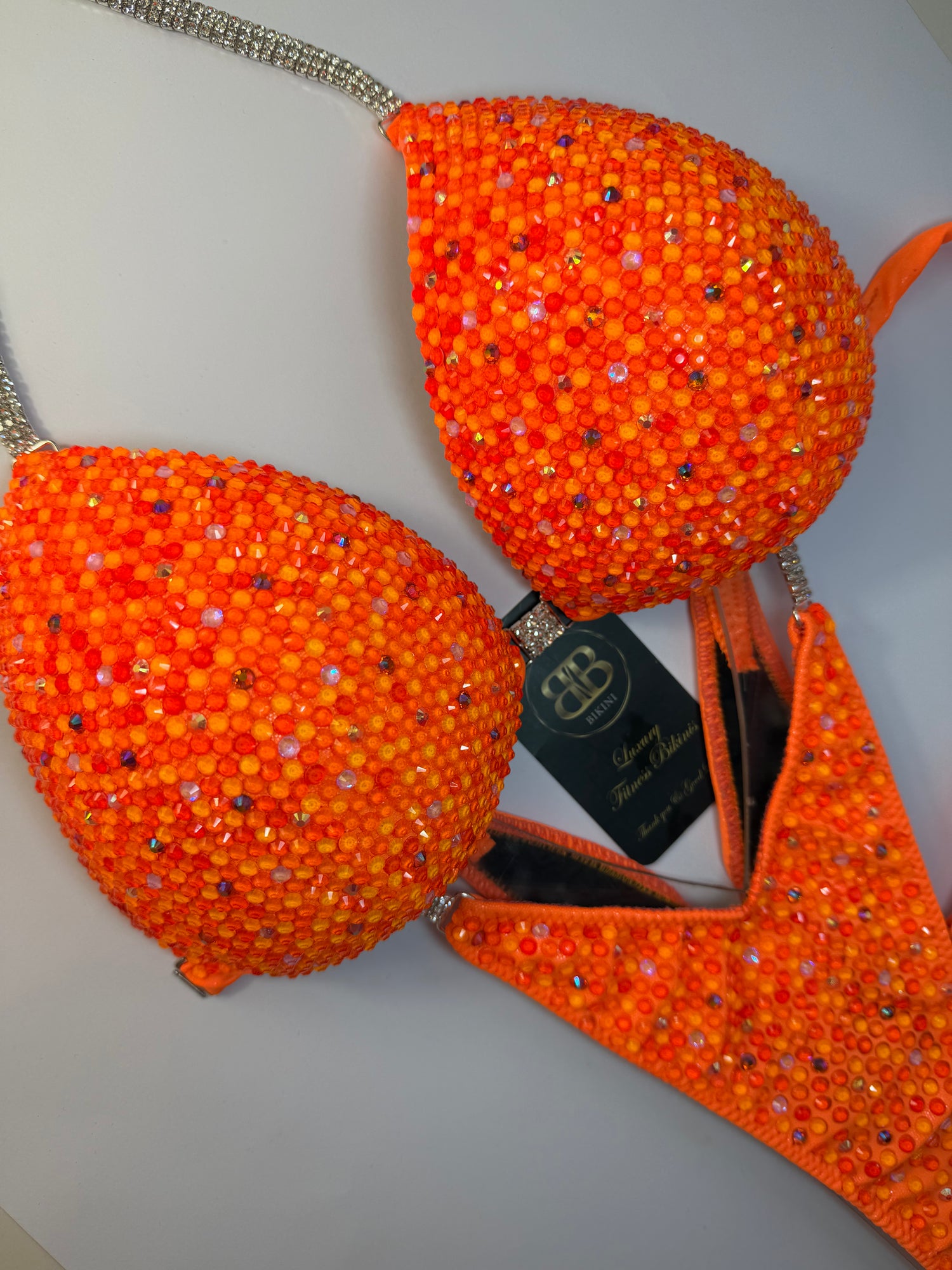 Neon orange triangle bikini - DD/E bra cup (no. 268) - ready to buy