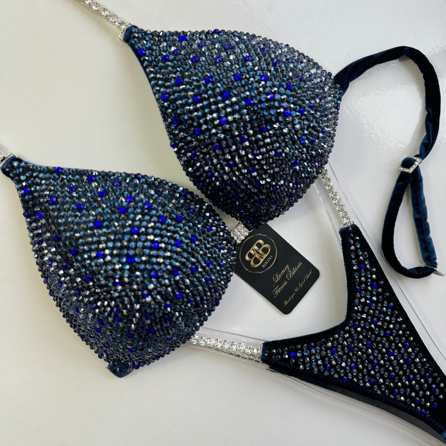 Brand New montana dark blue velvet NPC style bikini - DD cup