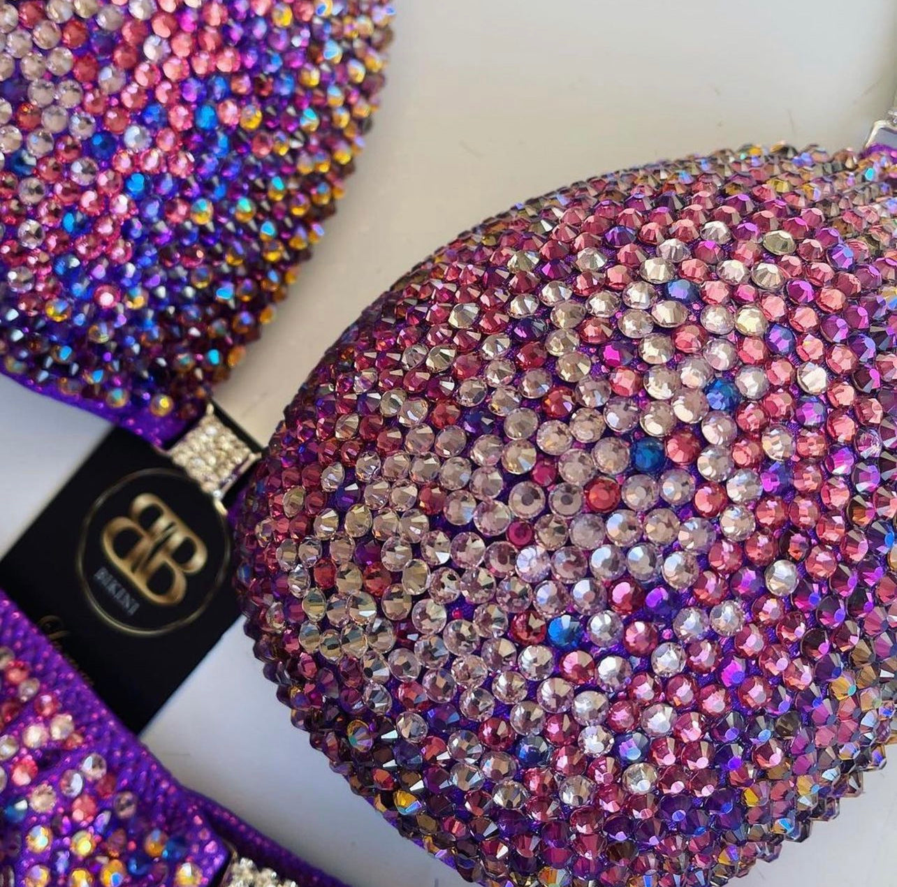 Rental Purple and Lilac middle ombre NPC style competition bikini C/D bra cup