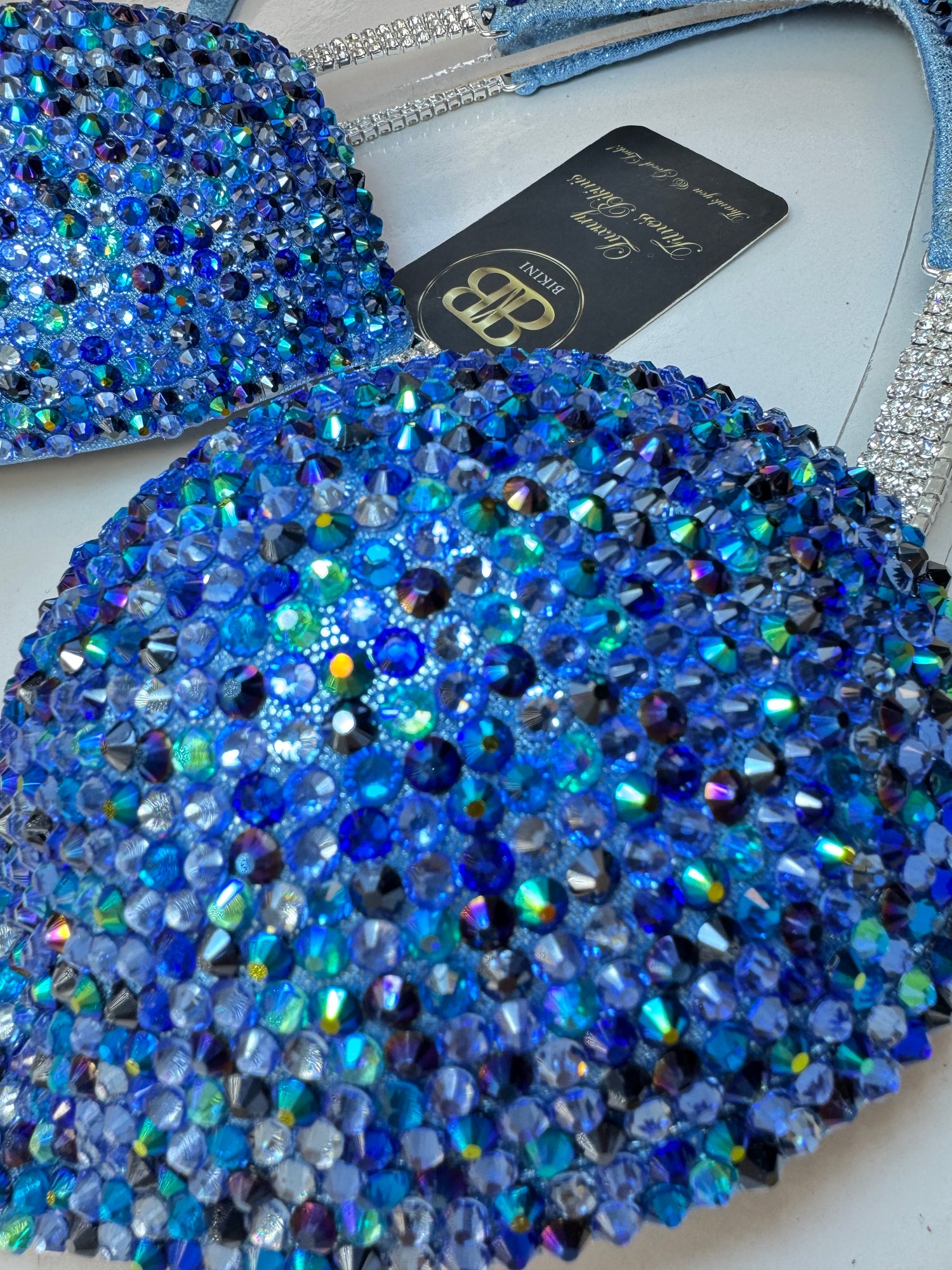 Light blue mix competition bikini - B cup , ready to buy