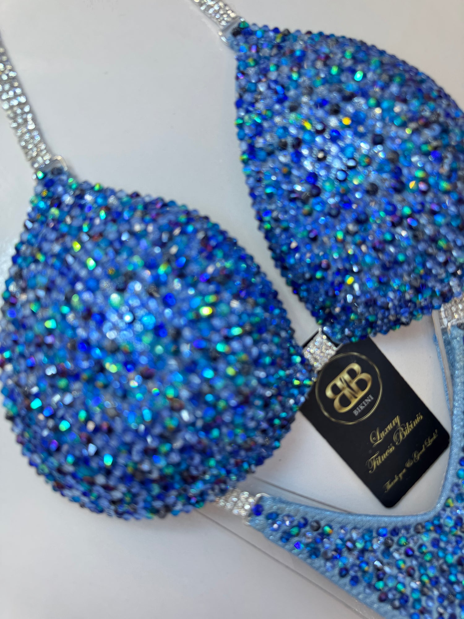 Light blue mix competition bikini - B cup , ready to buy