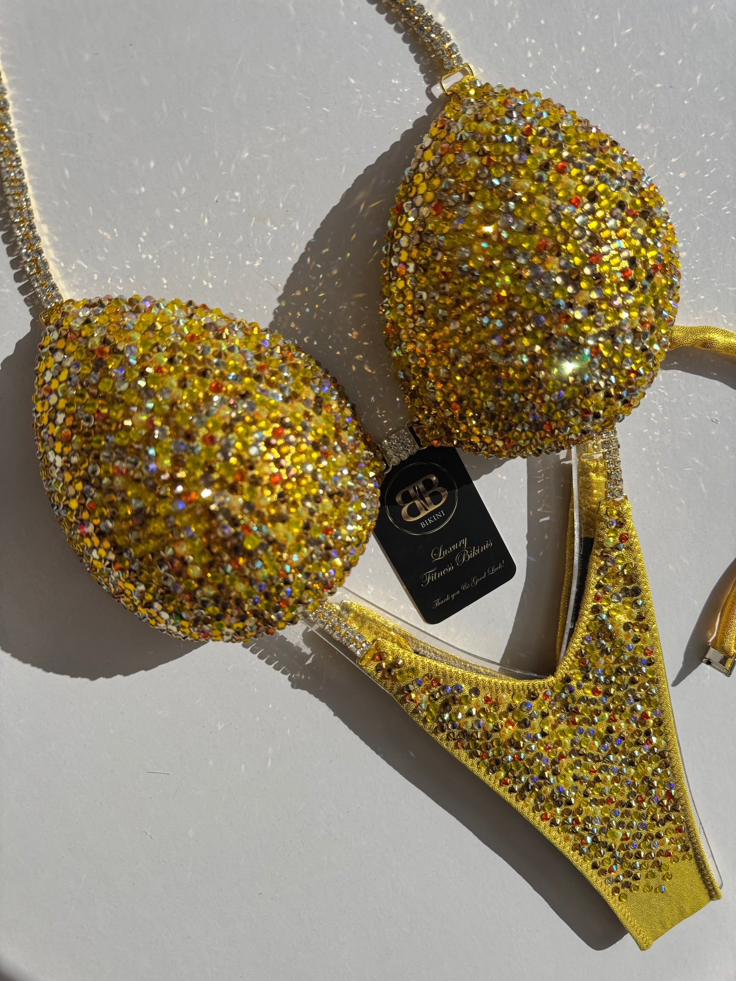 Yellow mix NPC style bikini - C cup , ready to buy