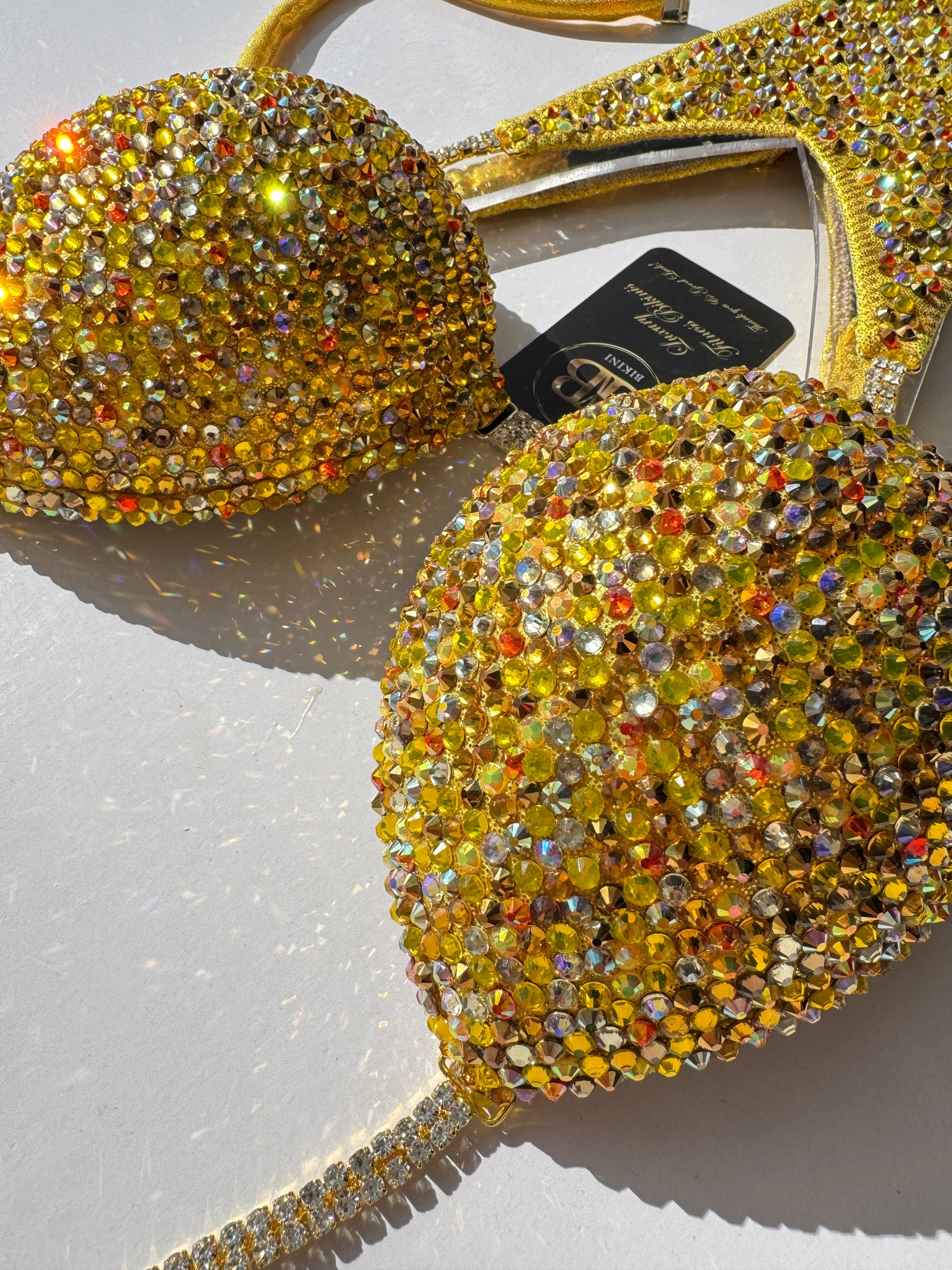 Yellow mix NPC style bikini - C cup , ready to buy ( no.285)