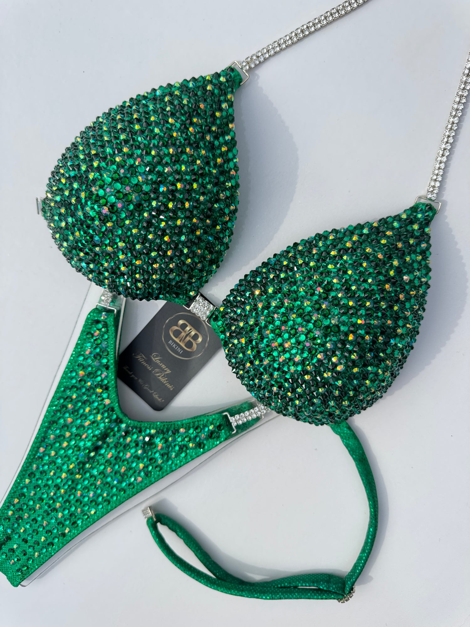 Emerald green mix triangle NPC style competition bikini - C cup