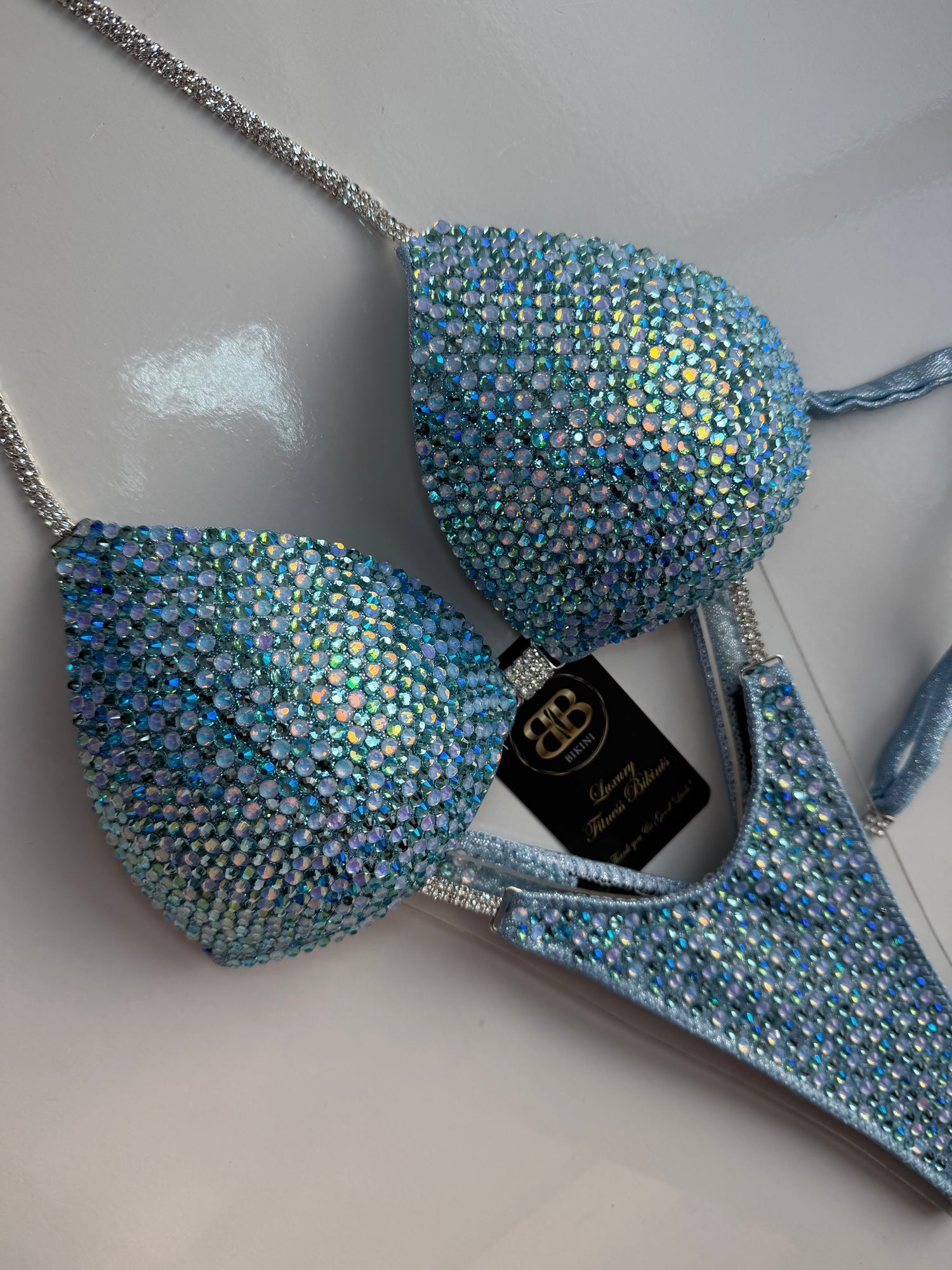 Frozen light blue triangle bikini - A/B bra cup (no. 263) - ready to buy