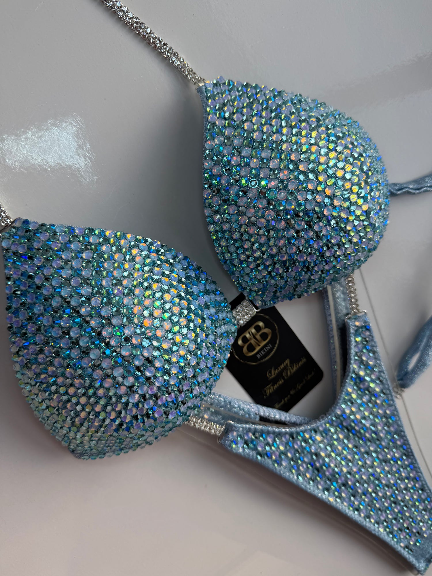 Frozen light blue triangle bikini - A/B bra cup (no. 263) - ready to buy