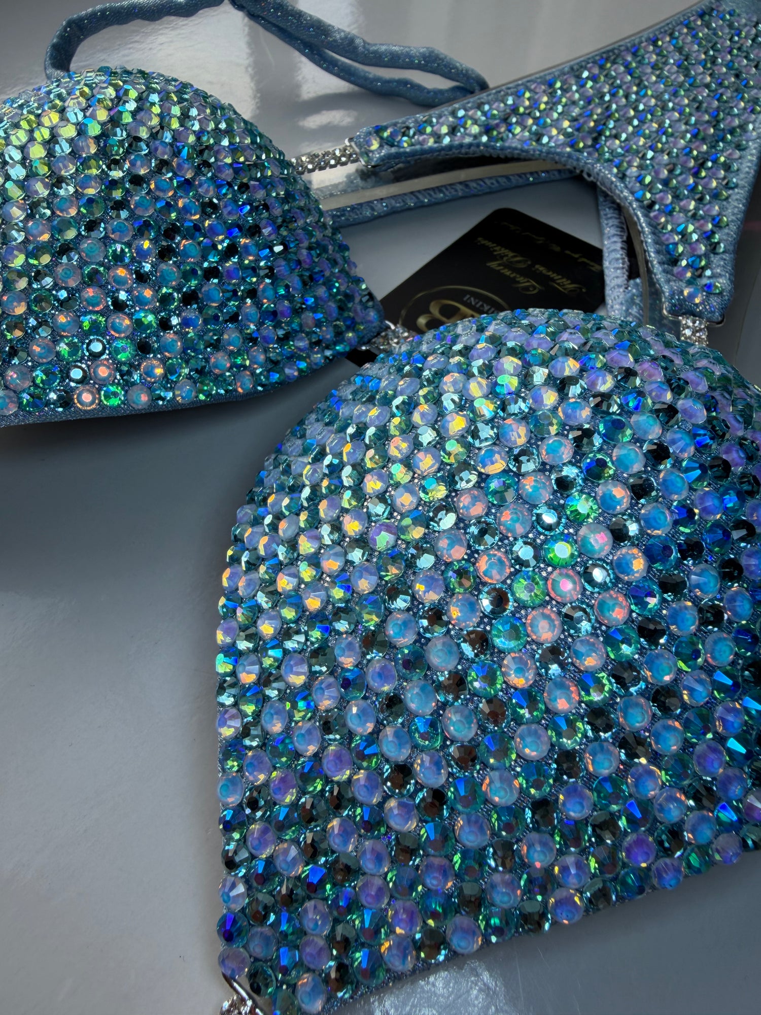 Frozen light blue triangle bikini - A/B bra cup (no. 263) - ready to buy