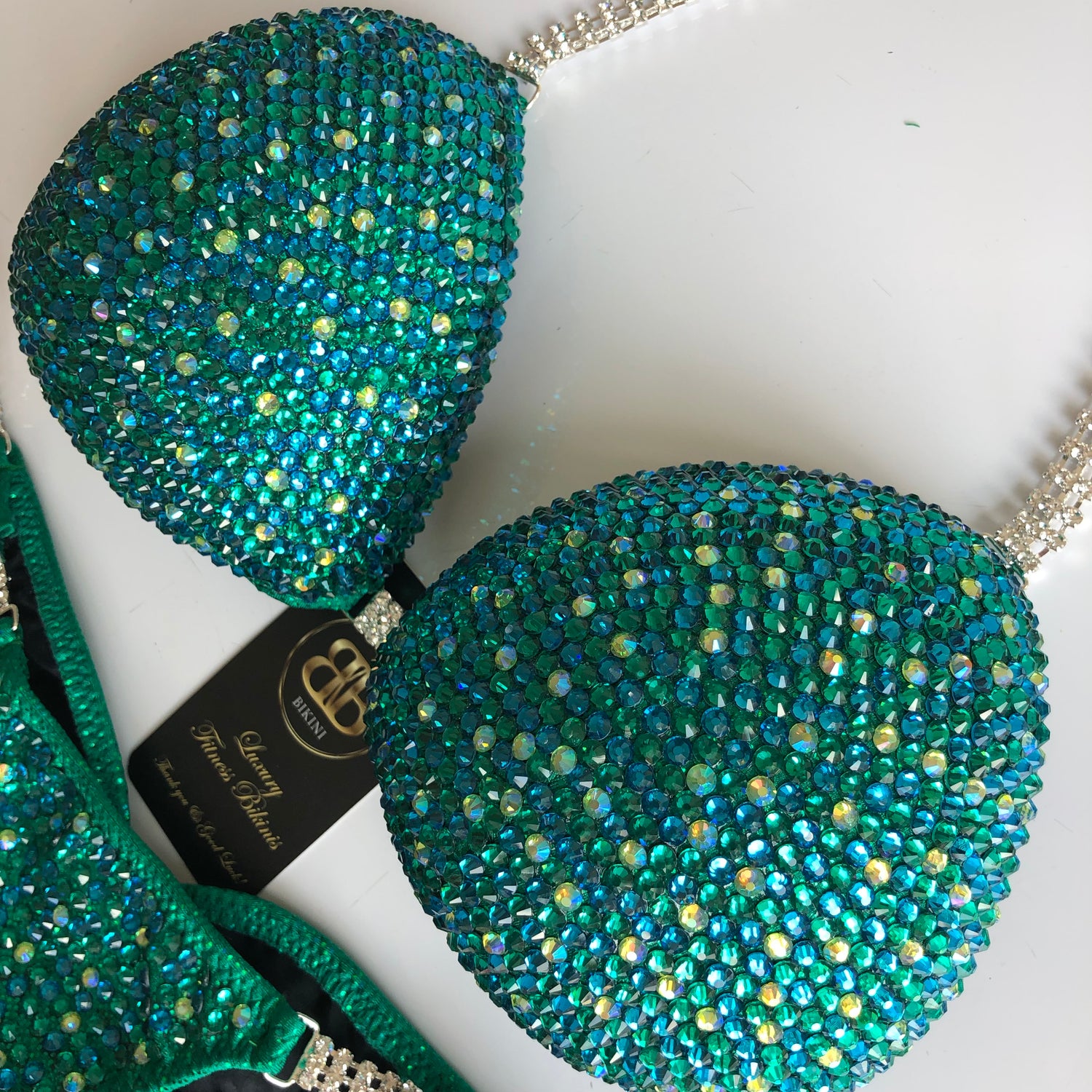 Sea Green Fully Crystallized Competition Bikini