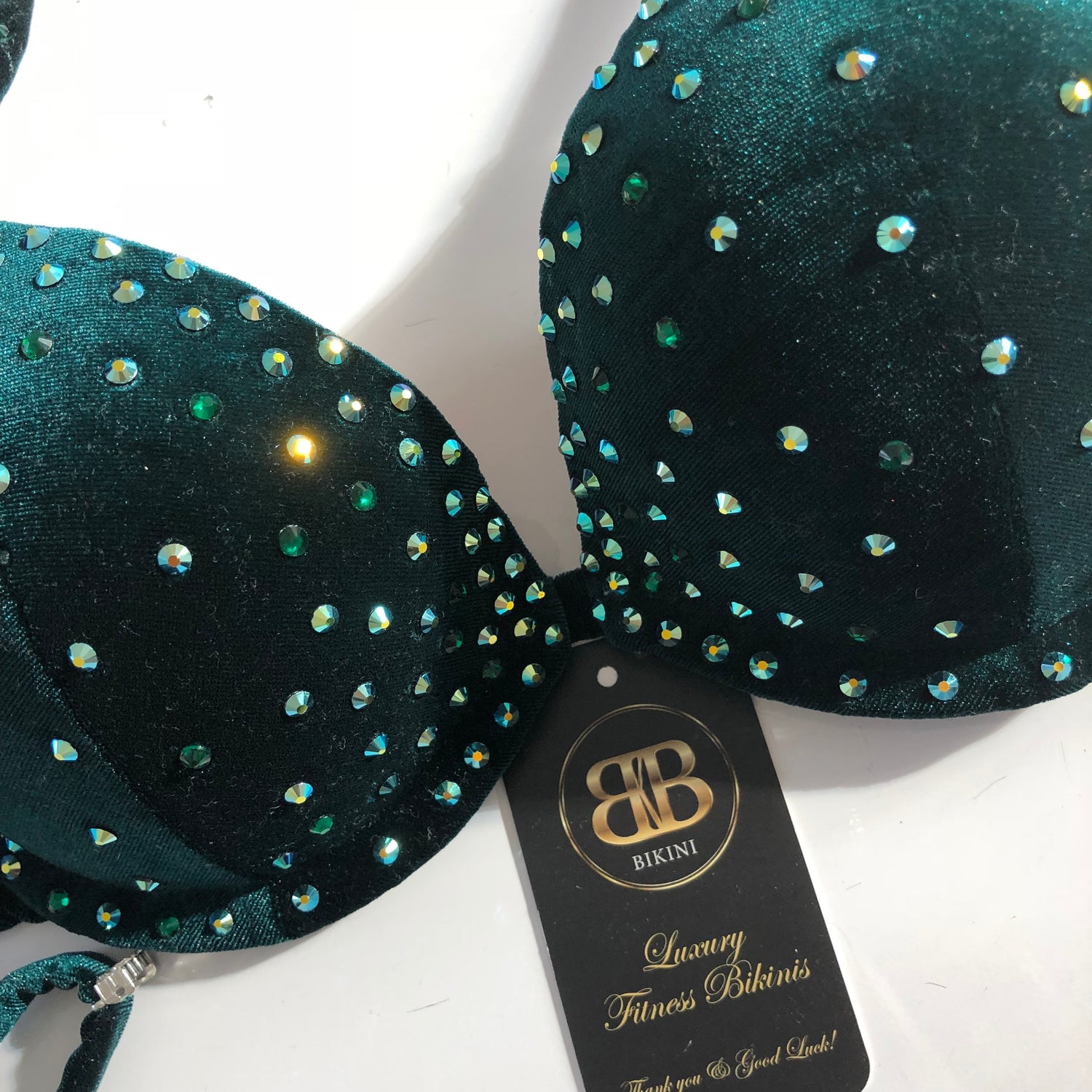 (Jana) Green Velvet Competition Bikini Suit