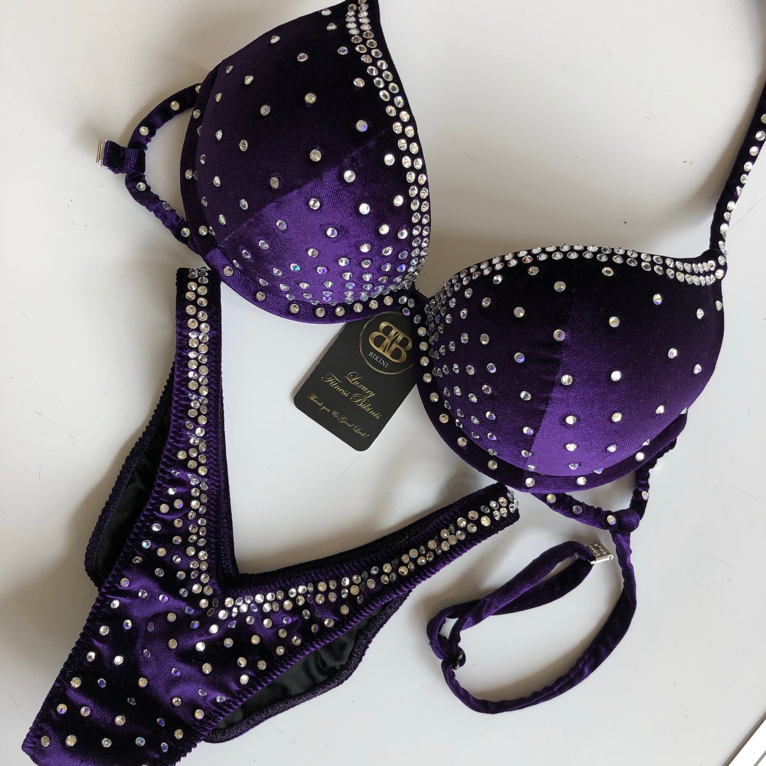 (Jodie)Purple Velvet Competition Bikini Suit