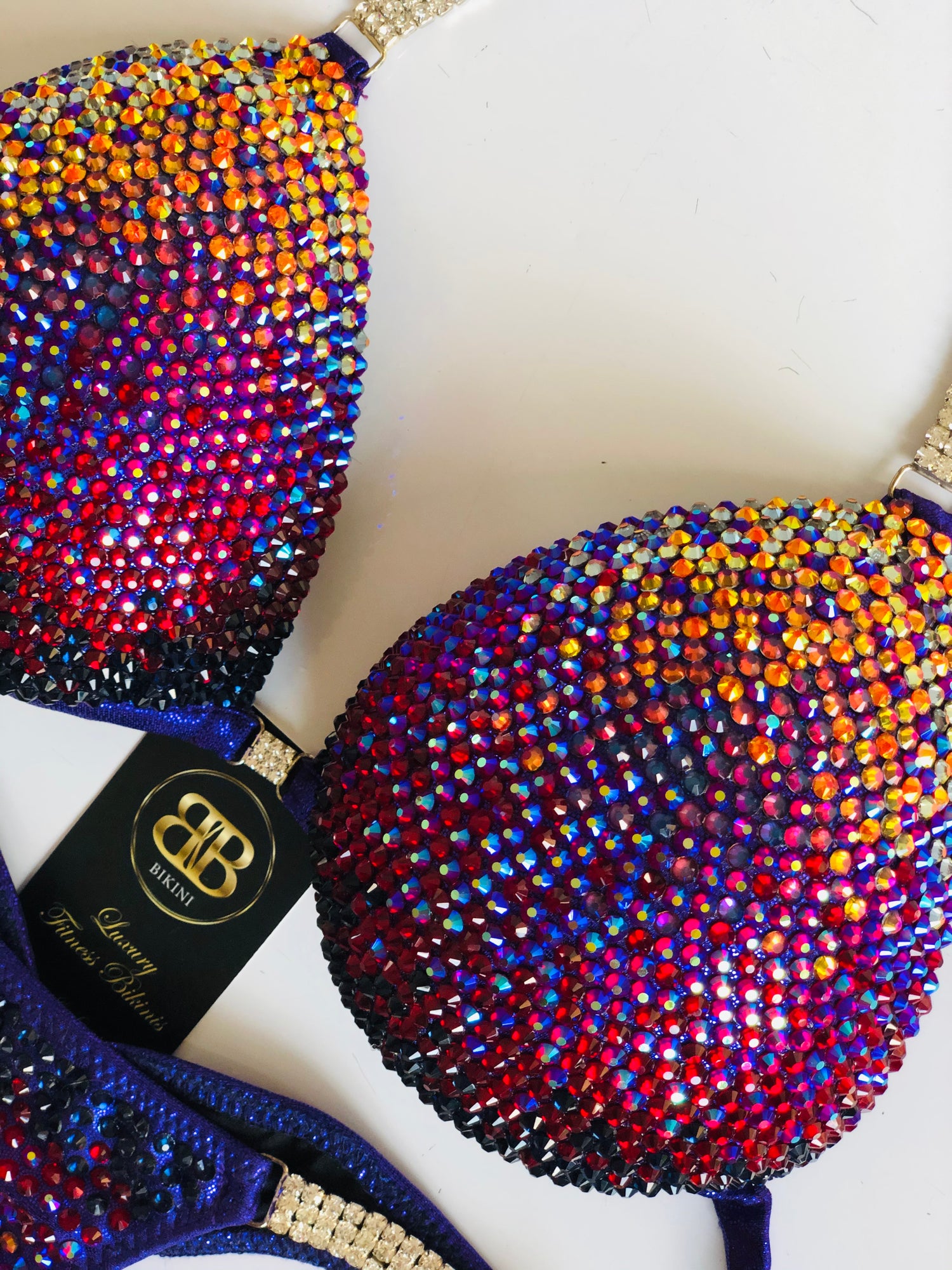 Burgundy, purple & gold competition bikini