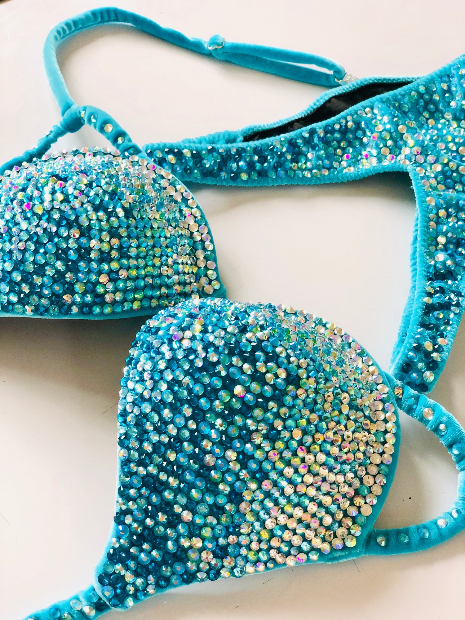 (Holly Blue) Light Turquoise Ombre Competition Suit