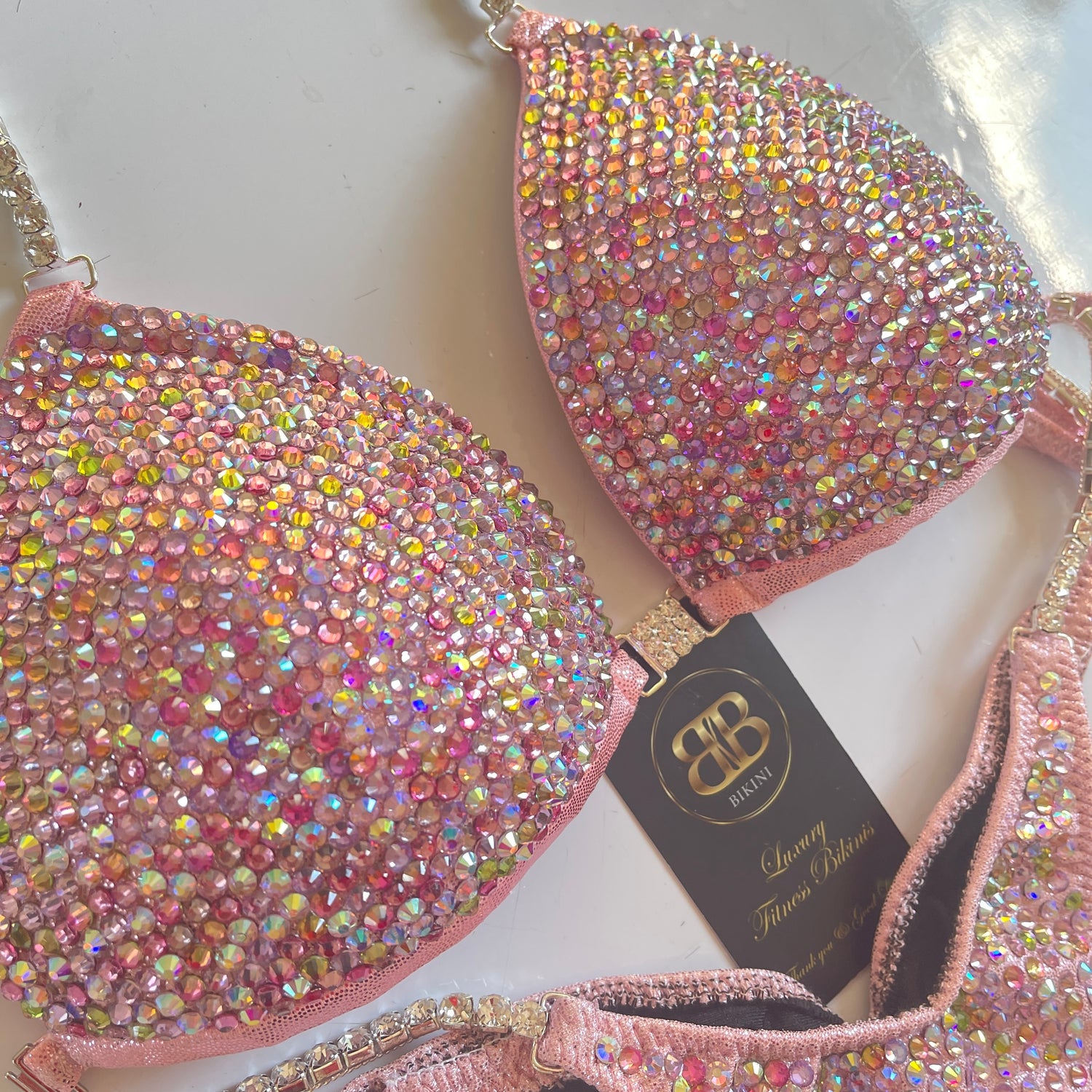 Brand New AB Pink NPC style bikini - large B/ small C cup , ready to buy