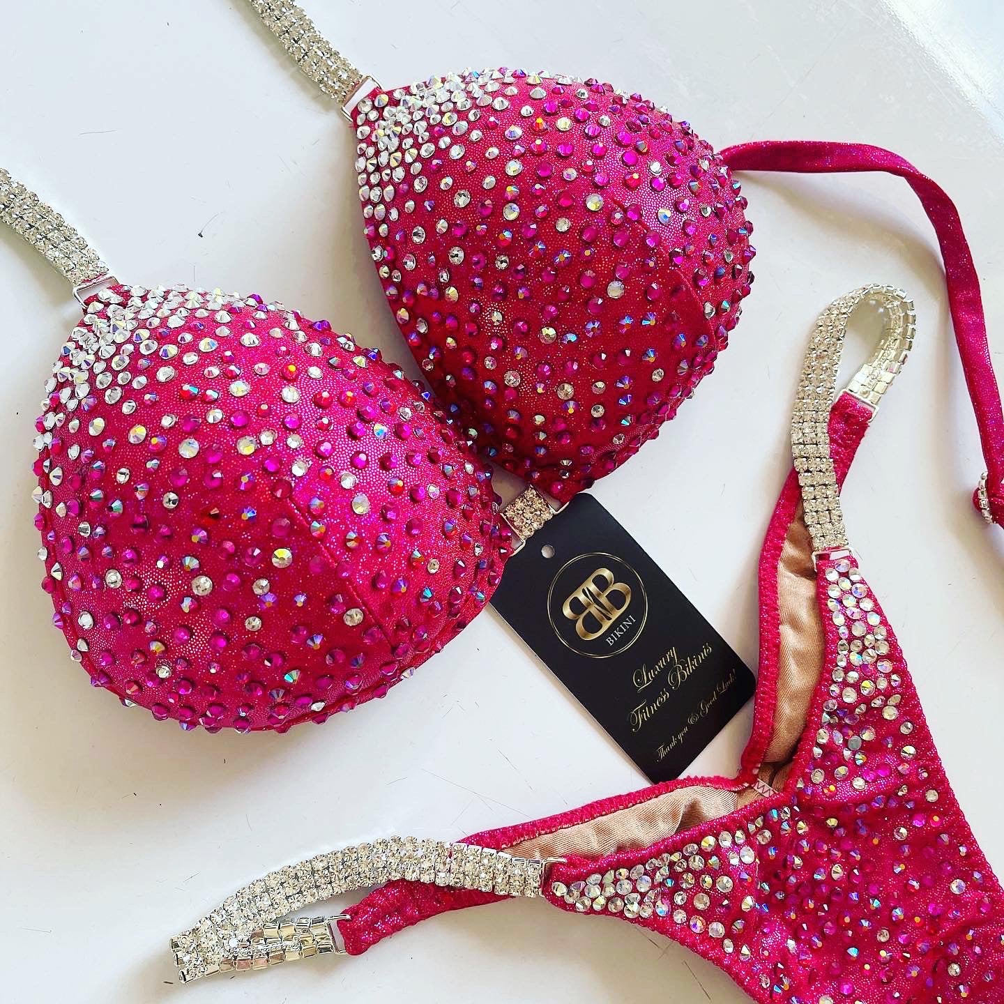 NPC Style - Raspberry and Silver Competition suit (603)