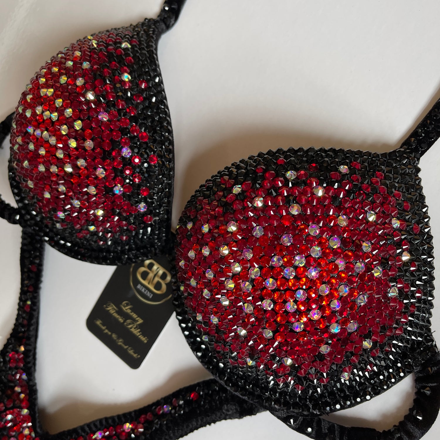 Black and Red Middle Ombre Bikini Suit (577)