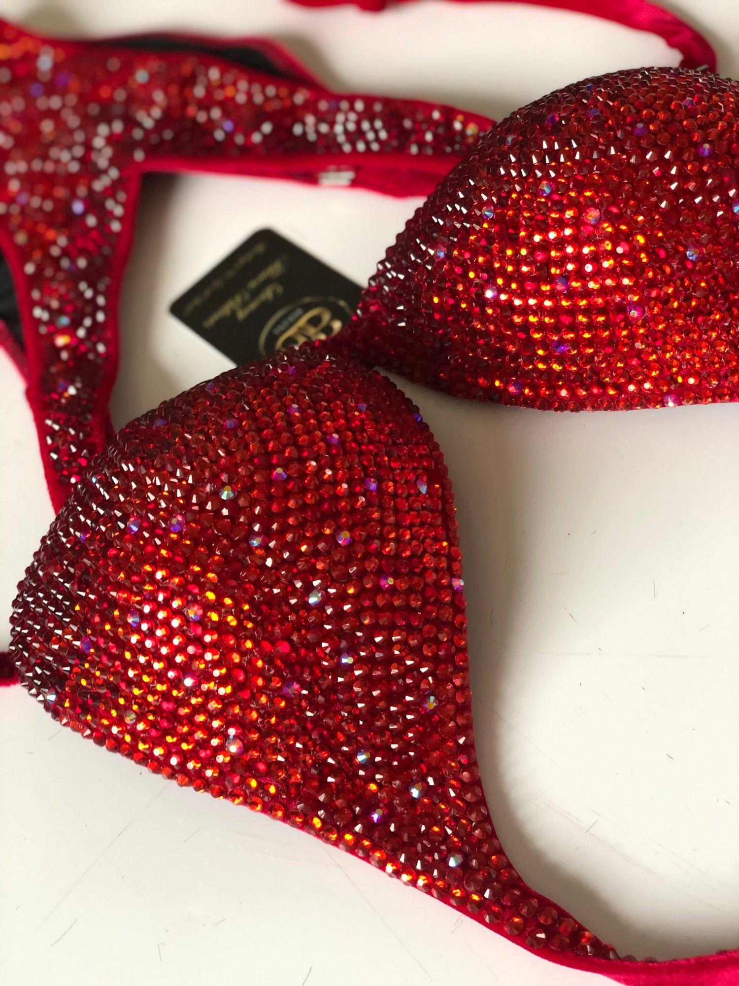 Red ombré bodyfitness Competition Suit (443)