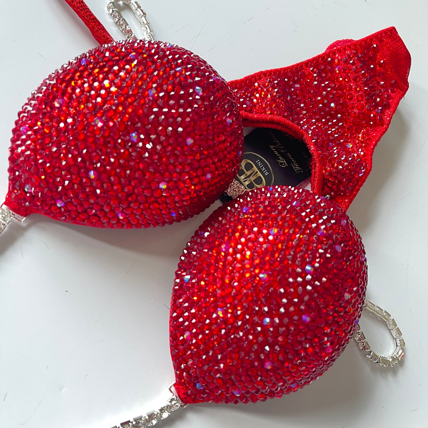 Blood Red NPC style competition bikini with V scoop bottom (622)