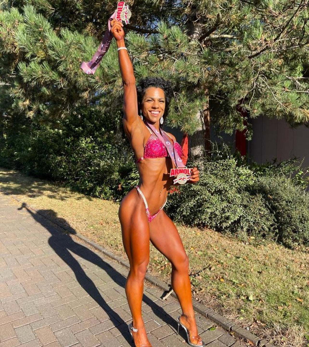 NPC Style - Raspberry and Silver Competition suit (603)