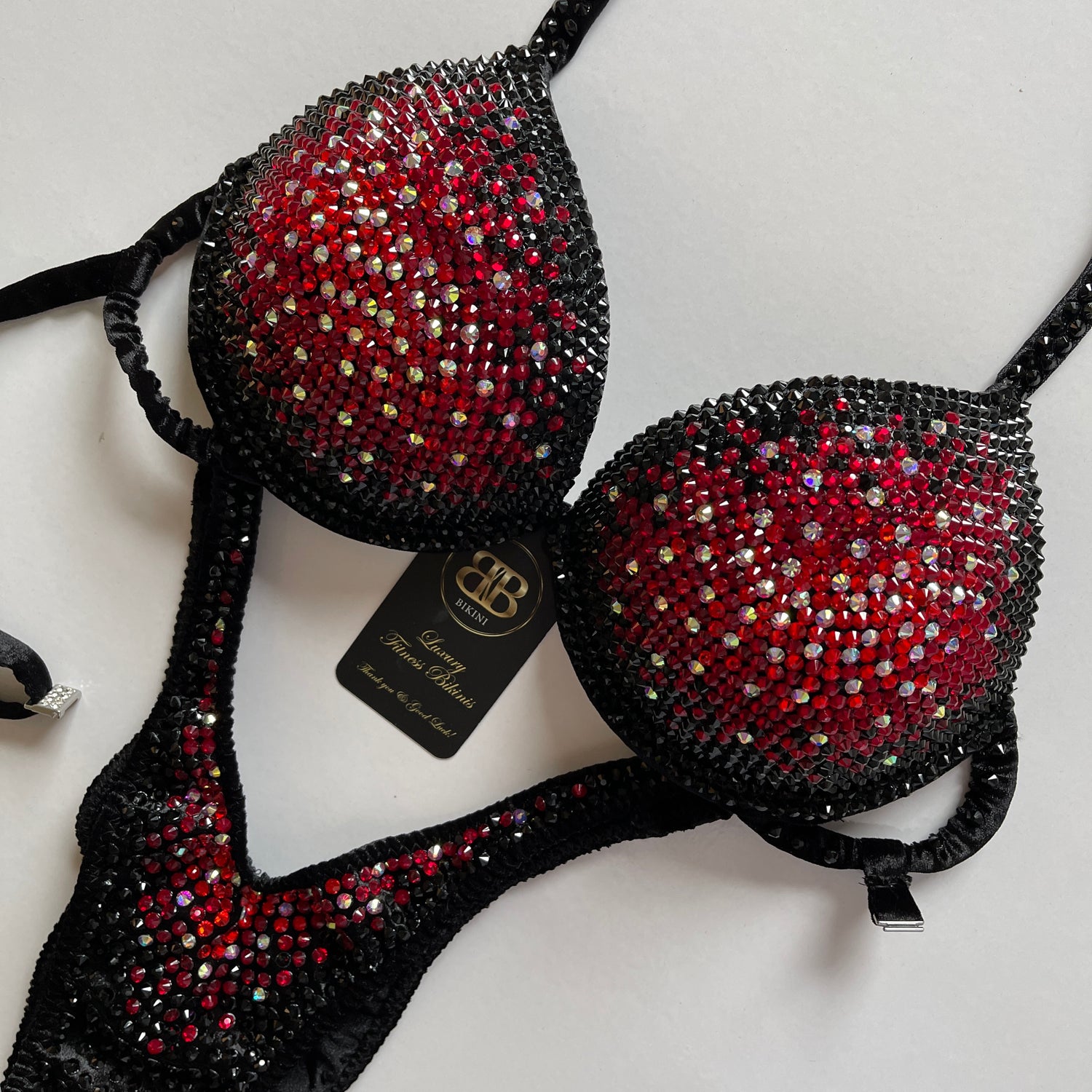 Black and Red Middle Ombre Bikini Suit (577)