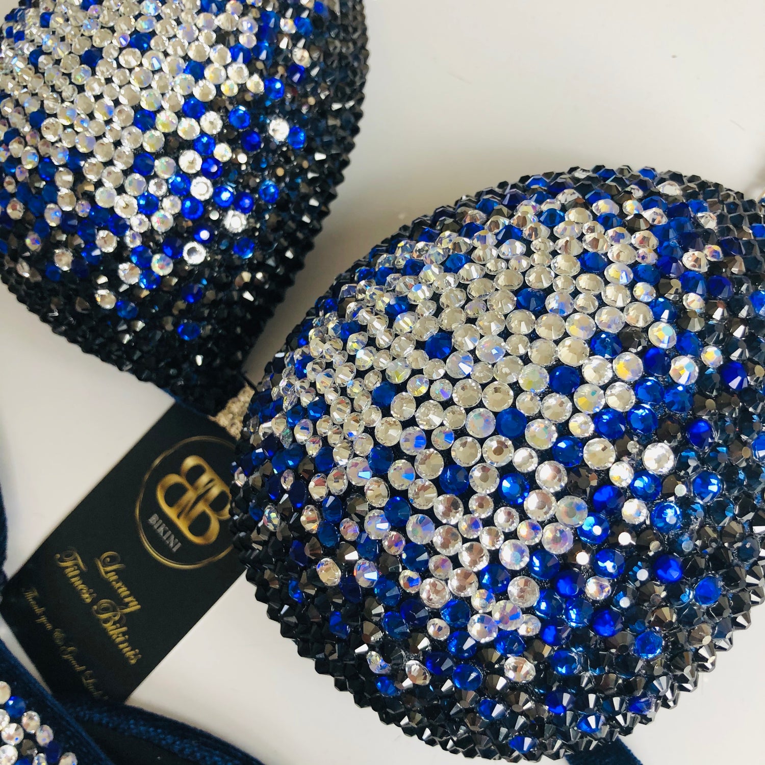 Navy & Silver middle Ombré NPC style competition bikini