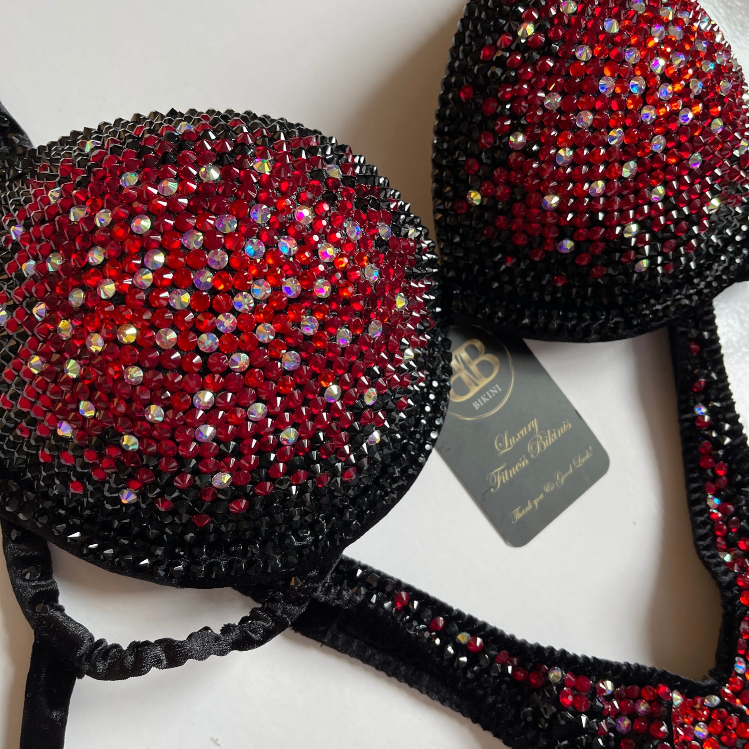 Black and Red Middle Ombre Bikini Suit (577)