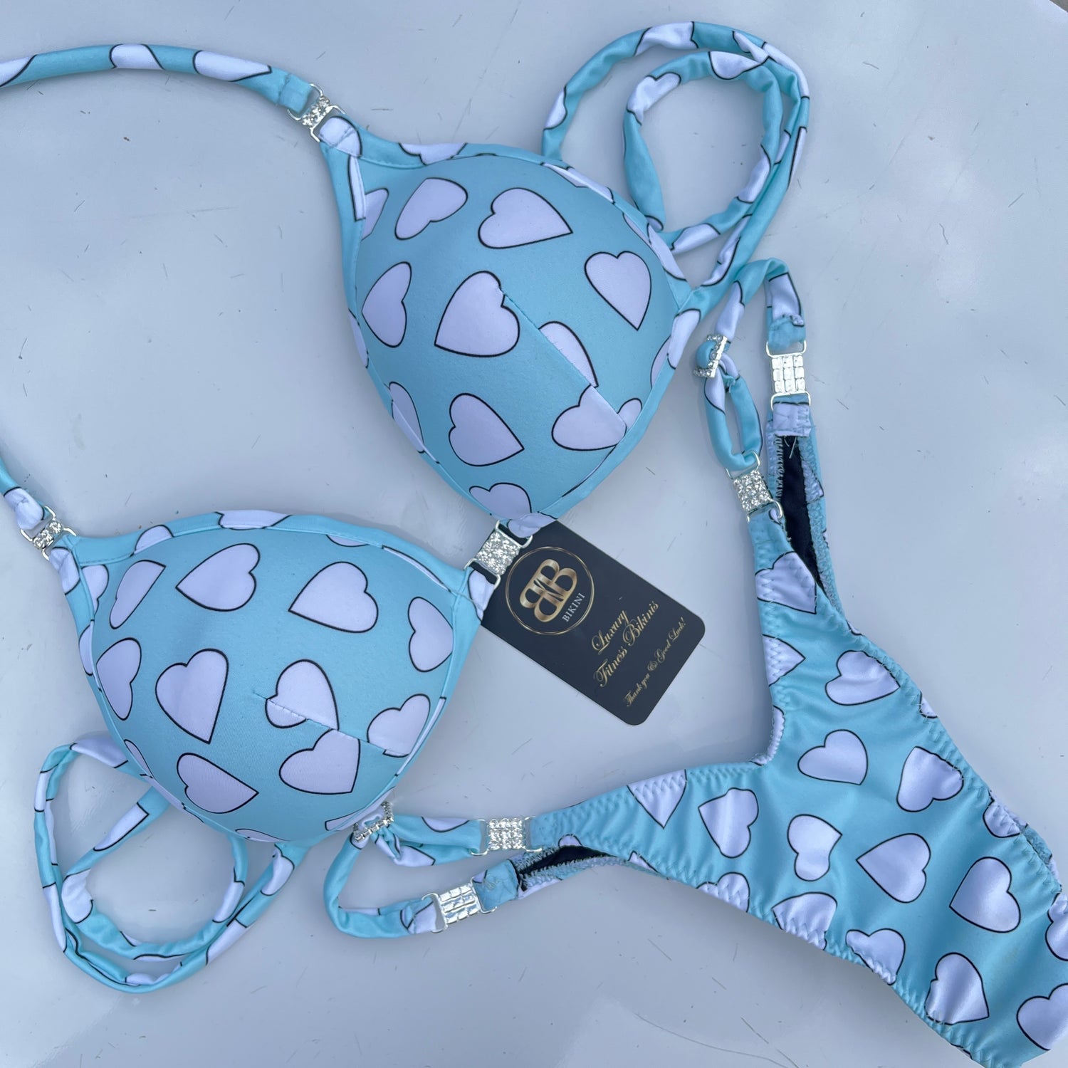 Tiffany blue Hearts Posing Bikini With Mini Connectors - PRE ORDER