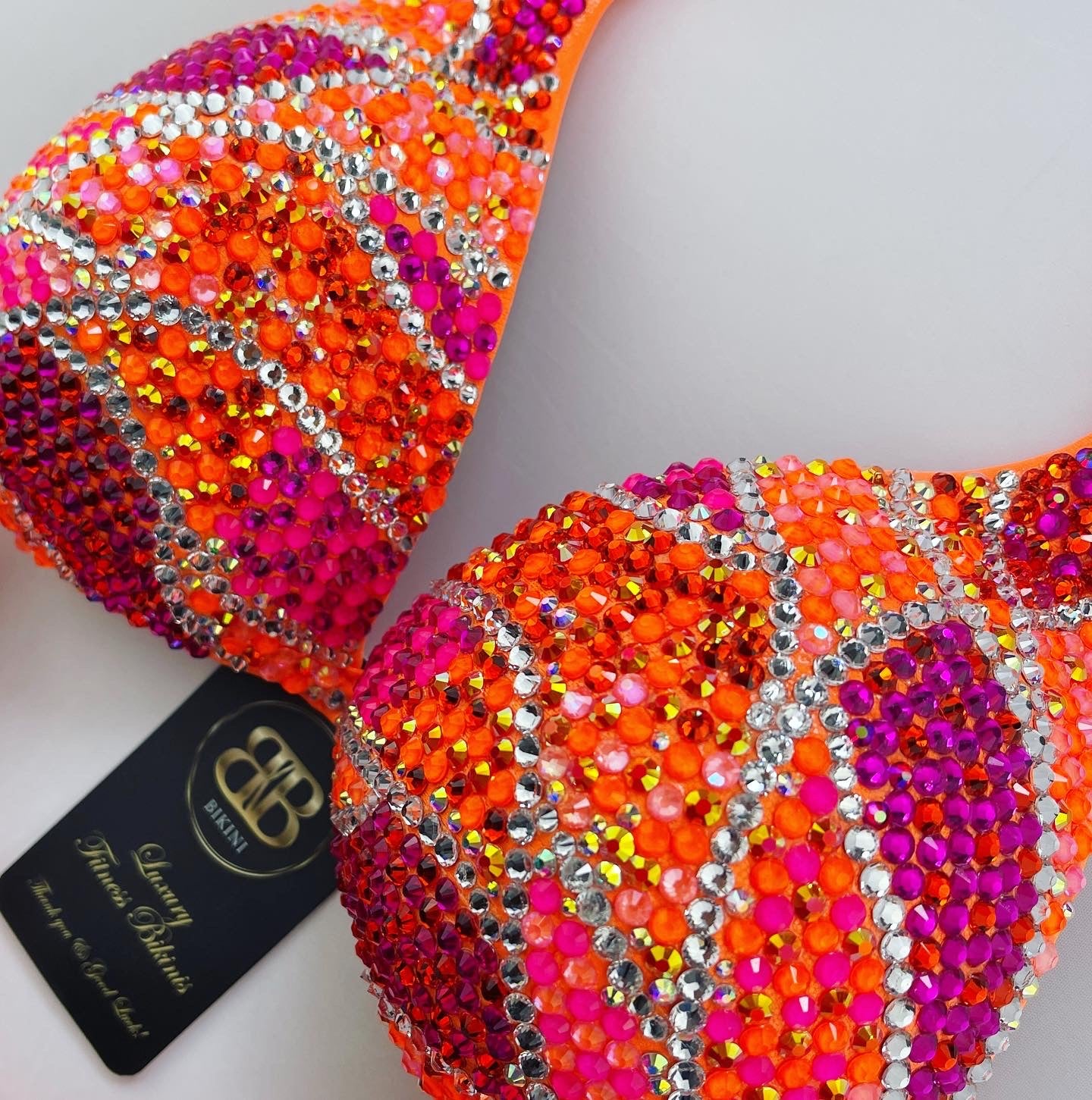 Neon orange and pink Competition Suit Suit (538)