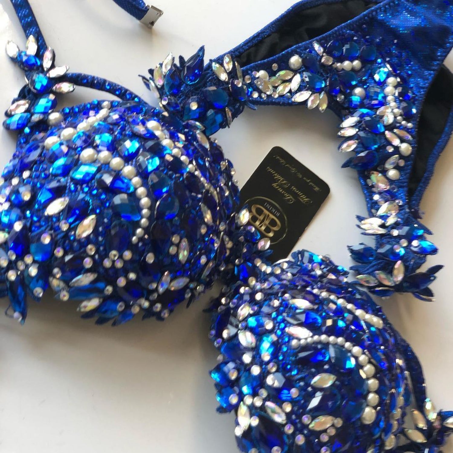 Rental - Blue and Silver Diva competition bikini