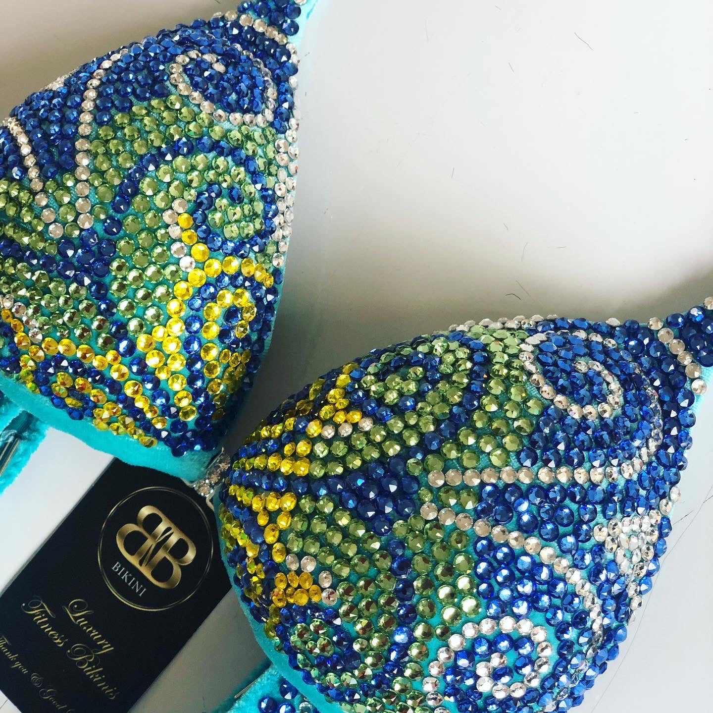 Turquoise Bodyfitness Competition Suit (445)