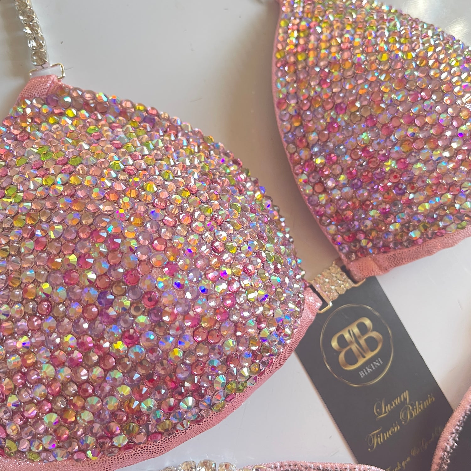 Brand New AB Pink NPC style bikini - large B/ small C cup , ready to buy