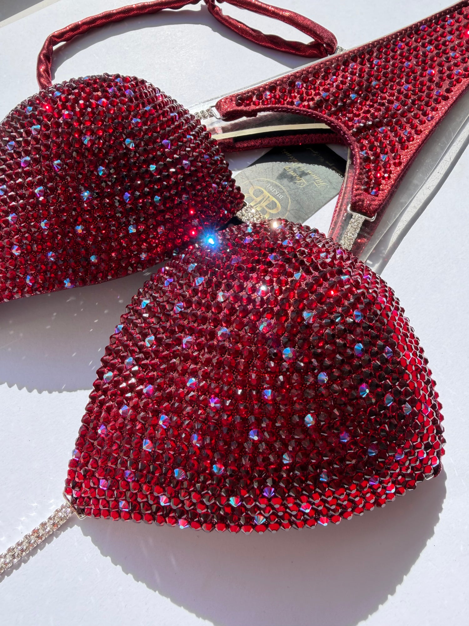 Burgundy red triangle bikini D cup -ready to buy (no.290)