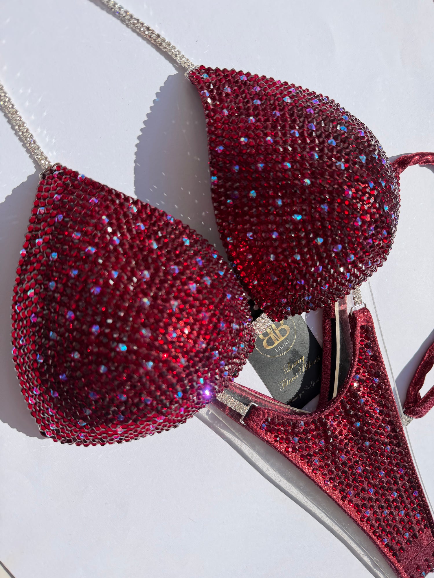 Burgundy red triangle bikini D cup -ready to buy (no.290)