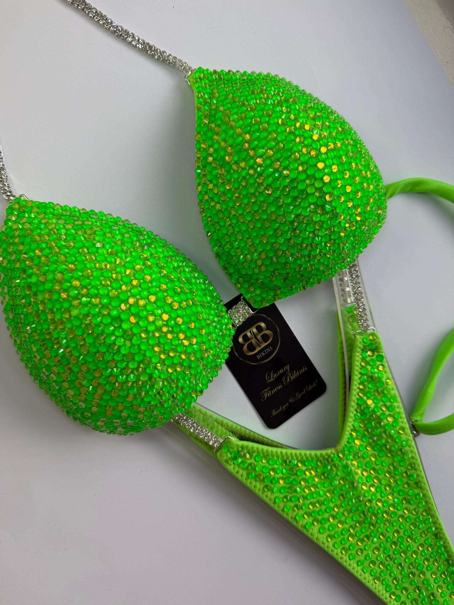 Neon Apple Green triangle bikini - C bra cup (no. 264) - ready to buy